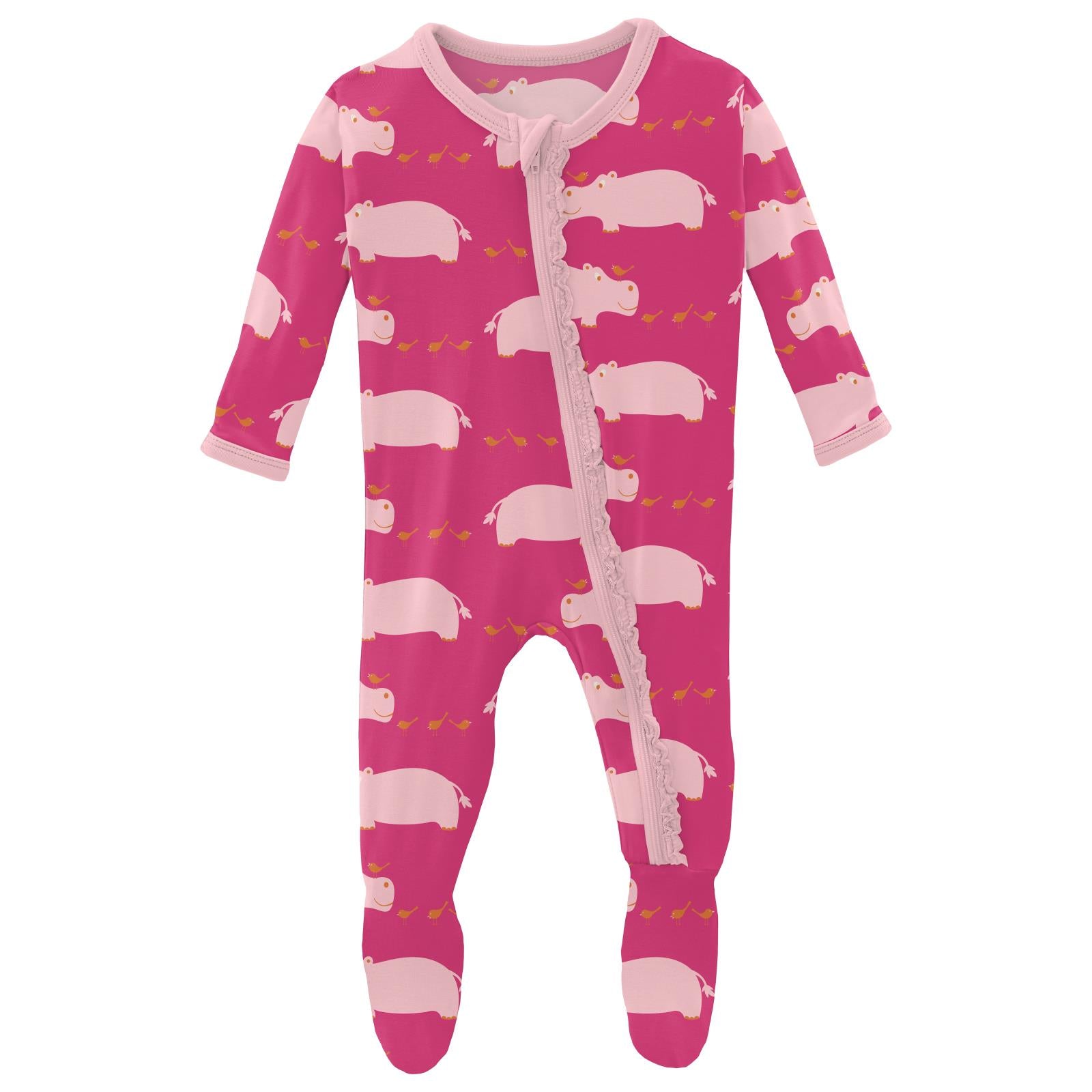 KicKee Pants Footie with Zipper - Wallaby Bees, 6-9 Months