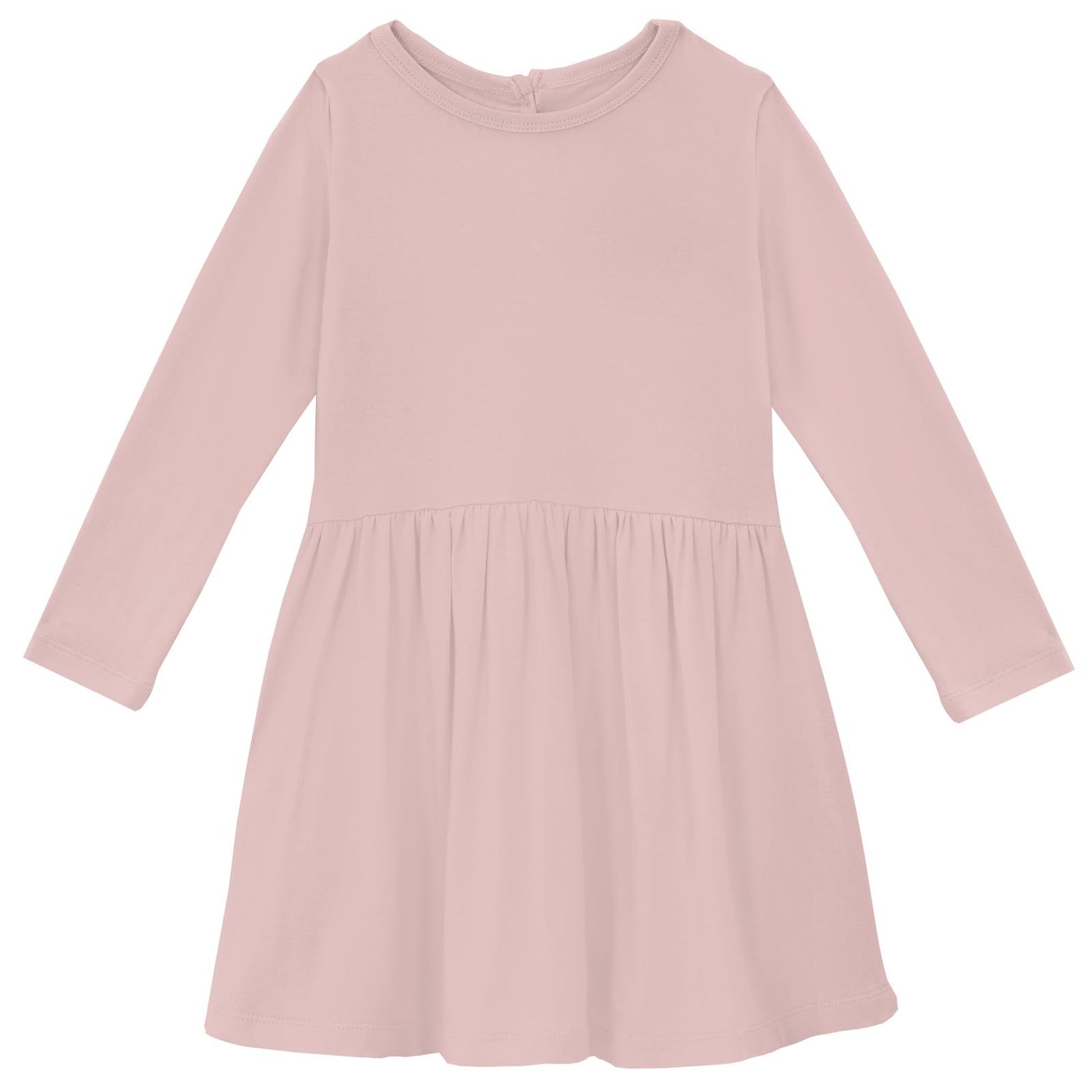 Long Sleeve Twirl Dress with Pockets in Baby Rose