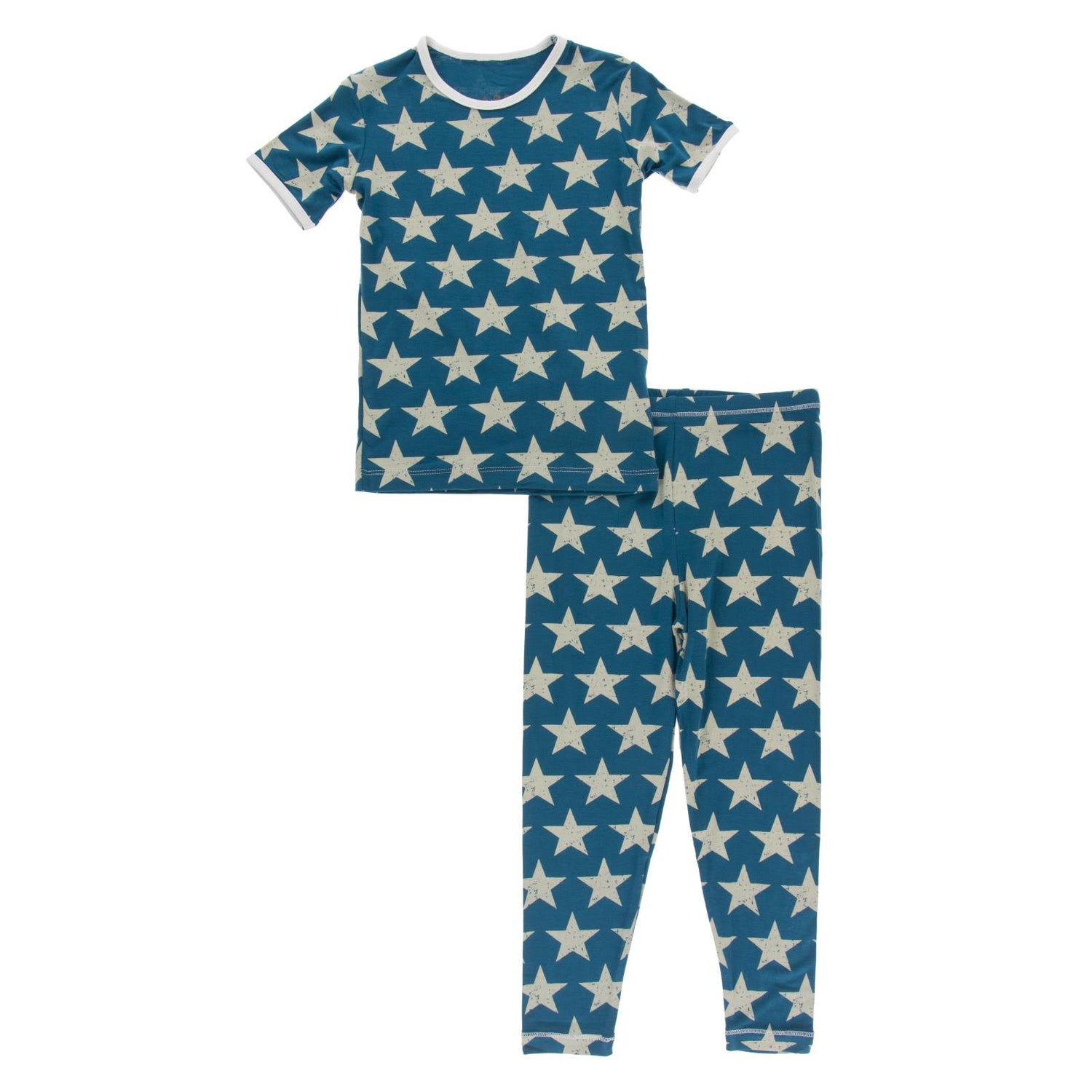 Print Short Sleeve Pajama Set in Vintage Stars