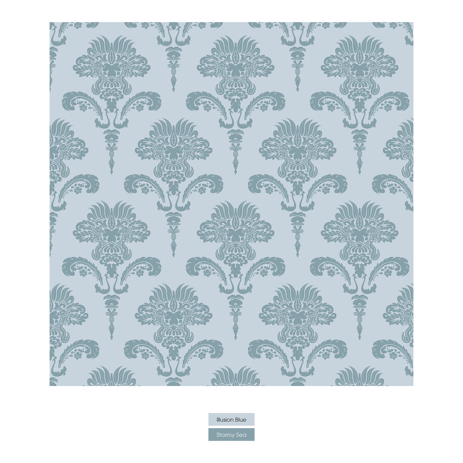 Print Convertible Sleeper with Zipper in Illusion Blue Damask