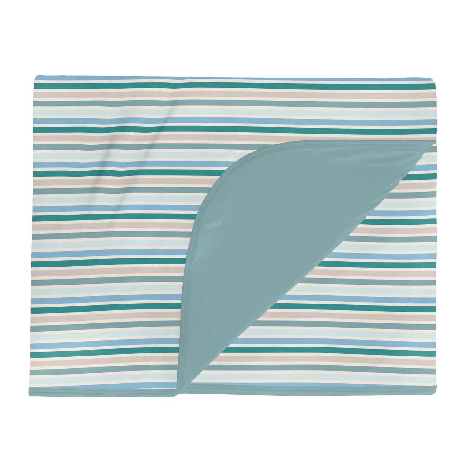 Print Double Layer Throw Blanket in Lakeside Stripe (320223)