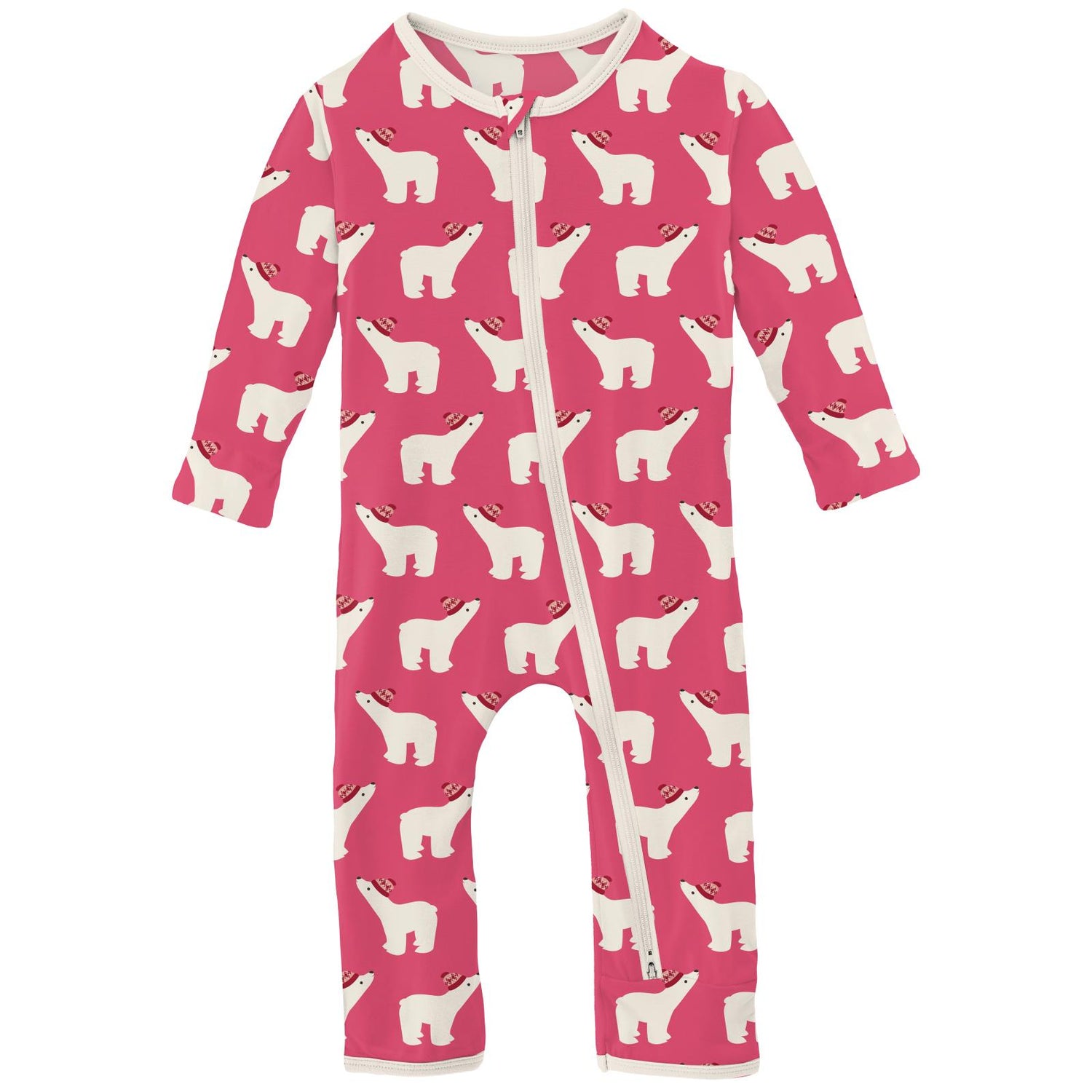 Print Coverall with 2 Way Zipper in Winter Rose Polar Bears