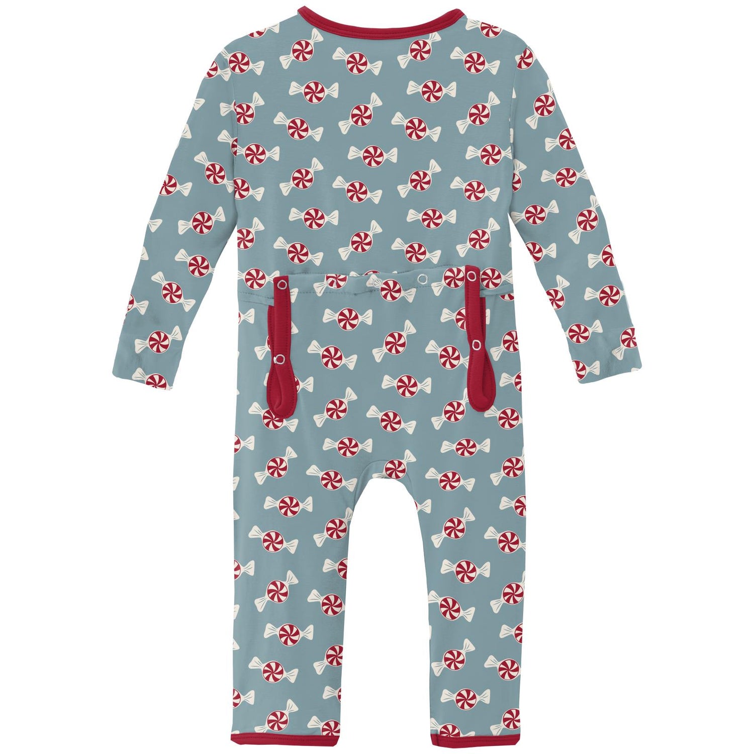 Print Coverall with 2 Way Zipper in Stormy Sea Peppermints