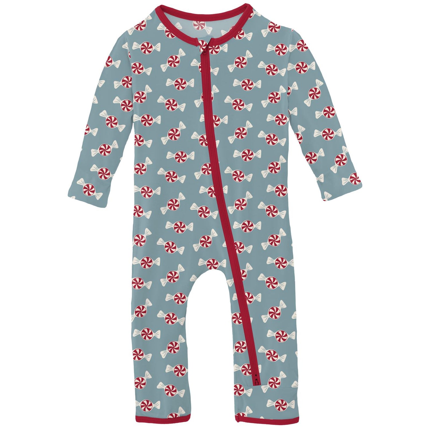 Print Coverall with 2 Way Zipper in Stormy Sea Peppermints