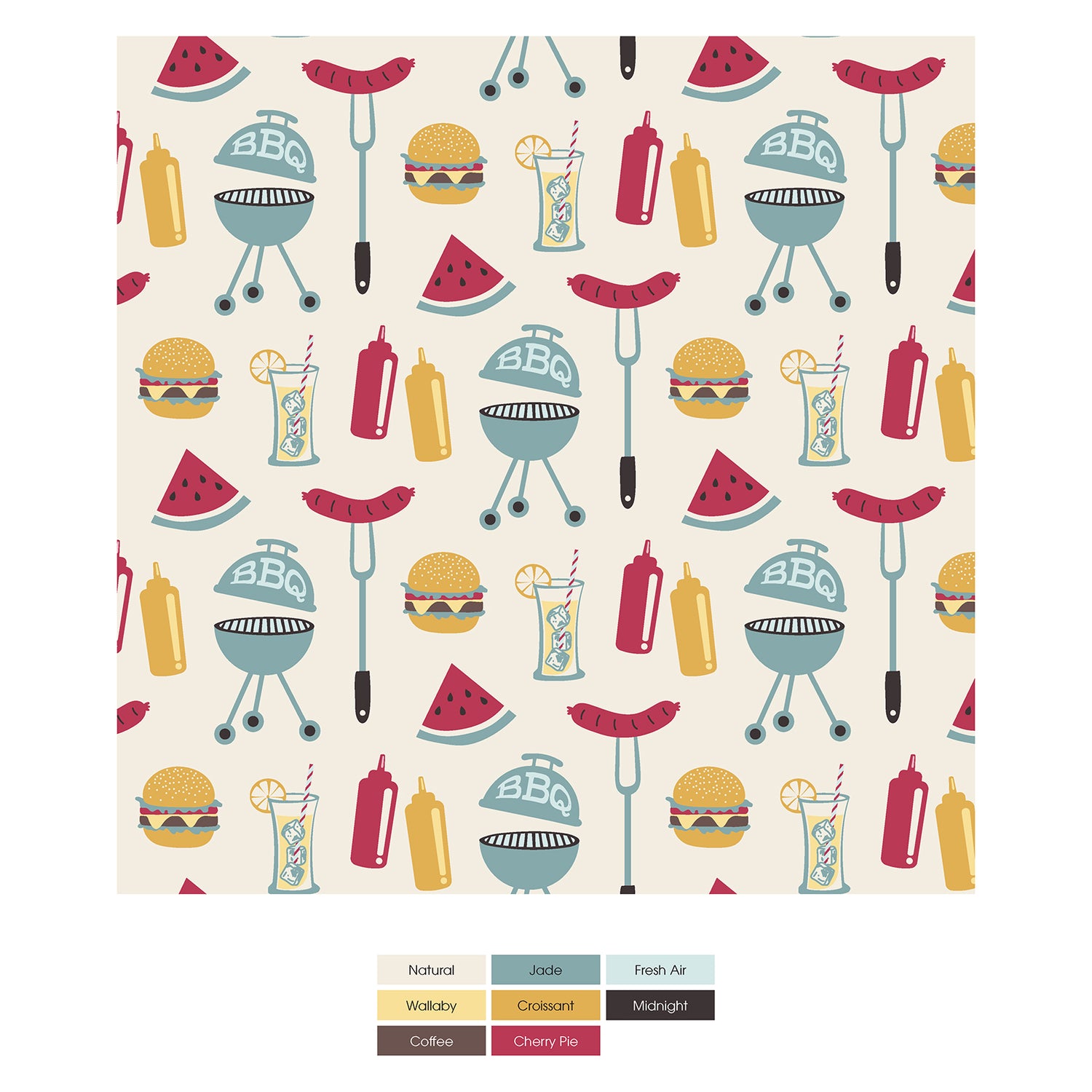 Print Coverall with 2 Way Zipper in Natural BBQ (323580)