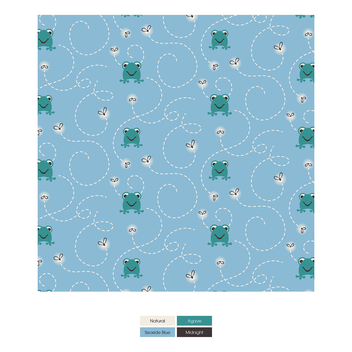 Print Coverall with 2 Way Zipper in Seaside Blue Frogs & Flies (323624)