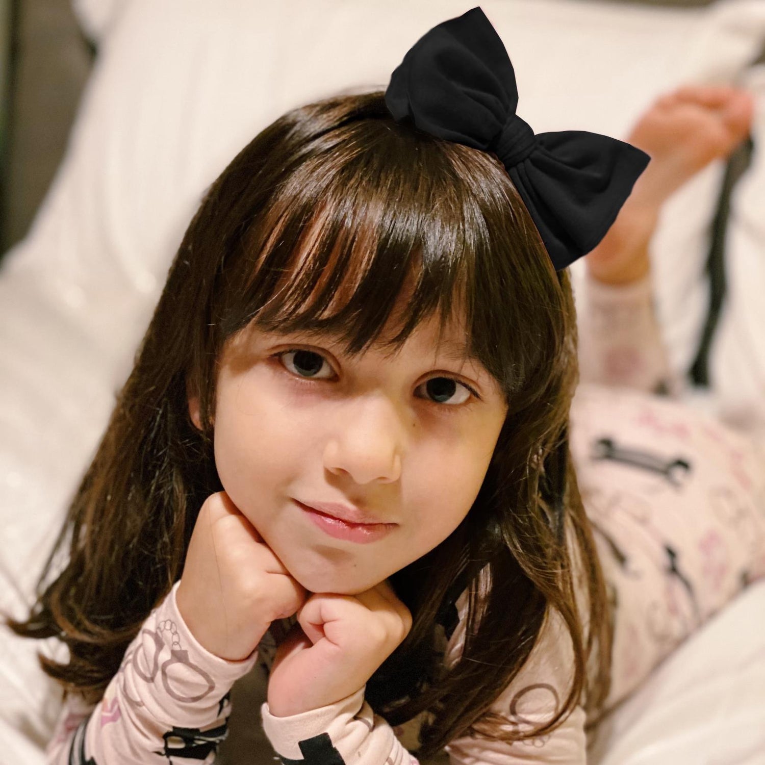 Luxe Skinny Bow with Black Headband in Midnight (285251)