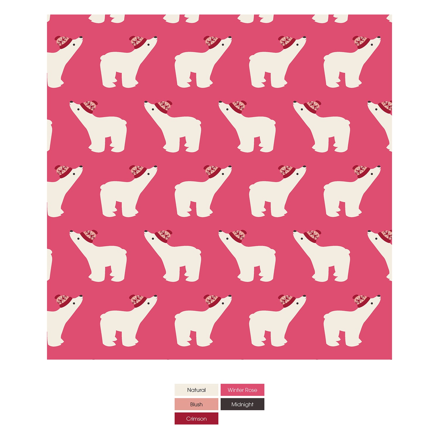 Print Ruffle Pants in Winter Rose Polar Bears