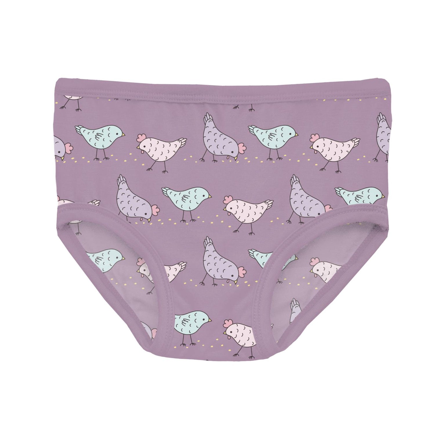 Print Girl's Underwear Set of 3 in Hydrangea Bouquet, Fresh Air & Lavender Chickens (312418)
