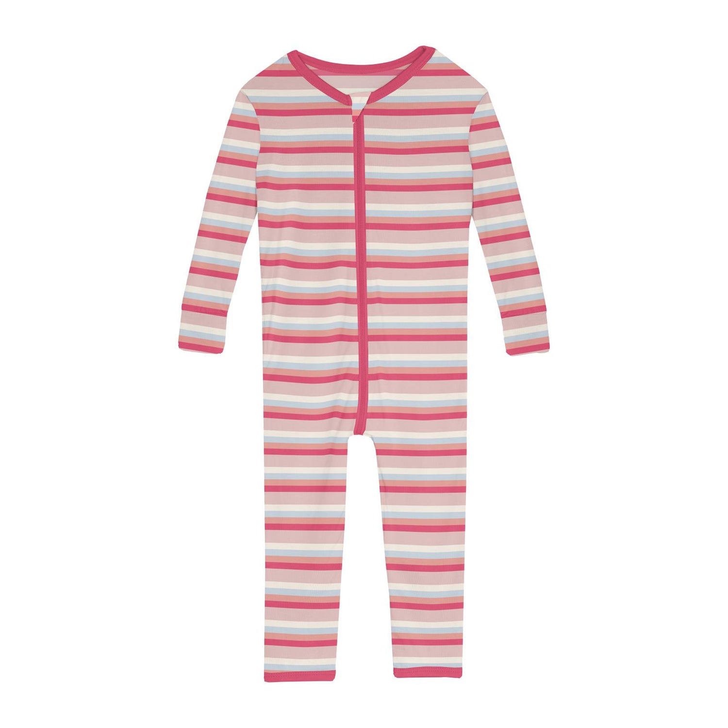 Print Convertible Sleeper with Zipper in Baby Rose Stripe