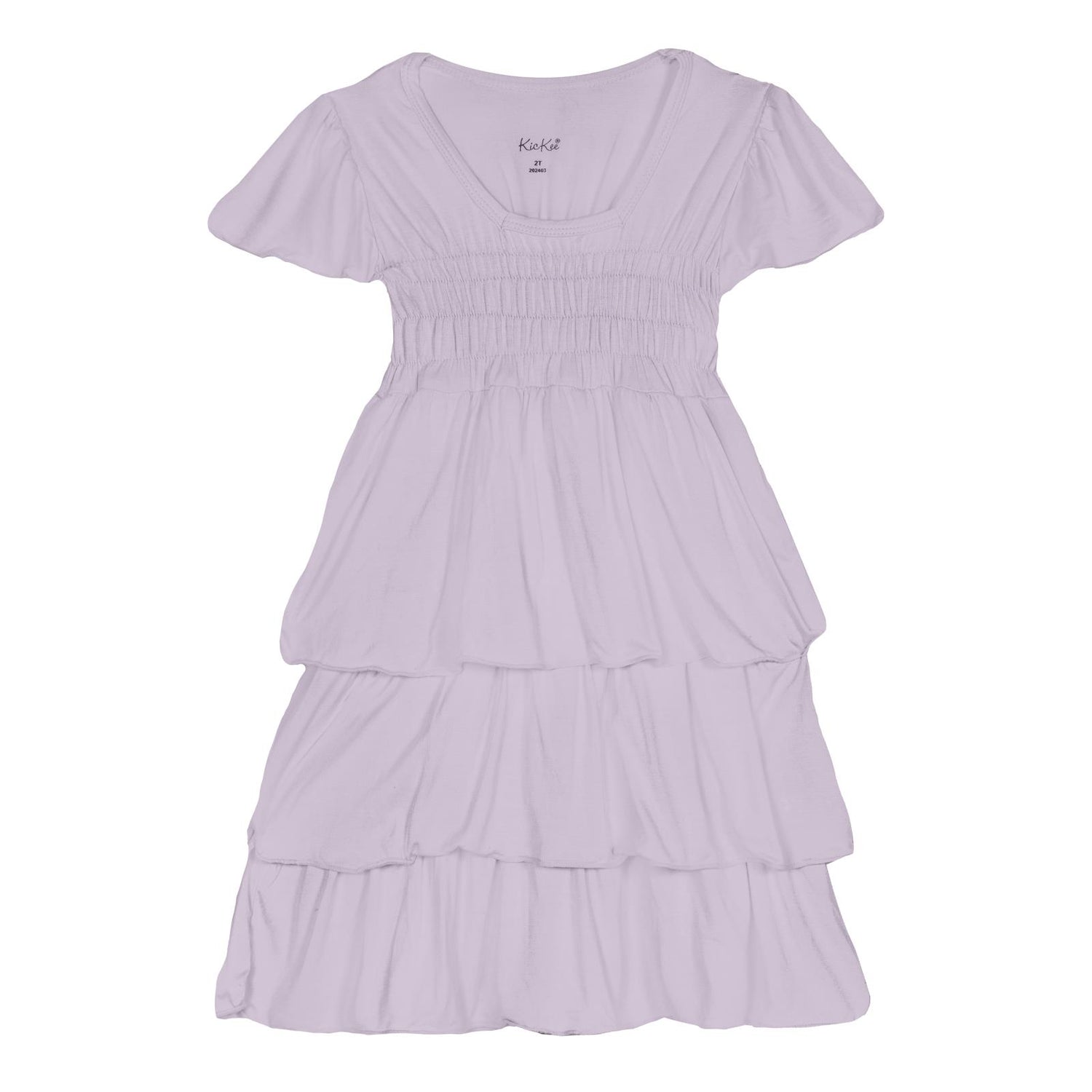 Short Sleeve Layered Ruffle Dress in Thistle (359707)