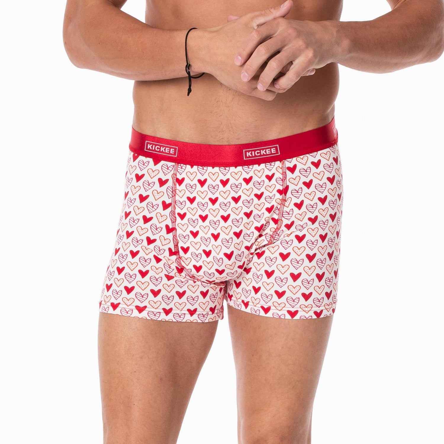 Men's Print Boxer Brief in Natural Heart Doodles (359167)