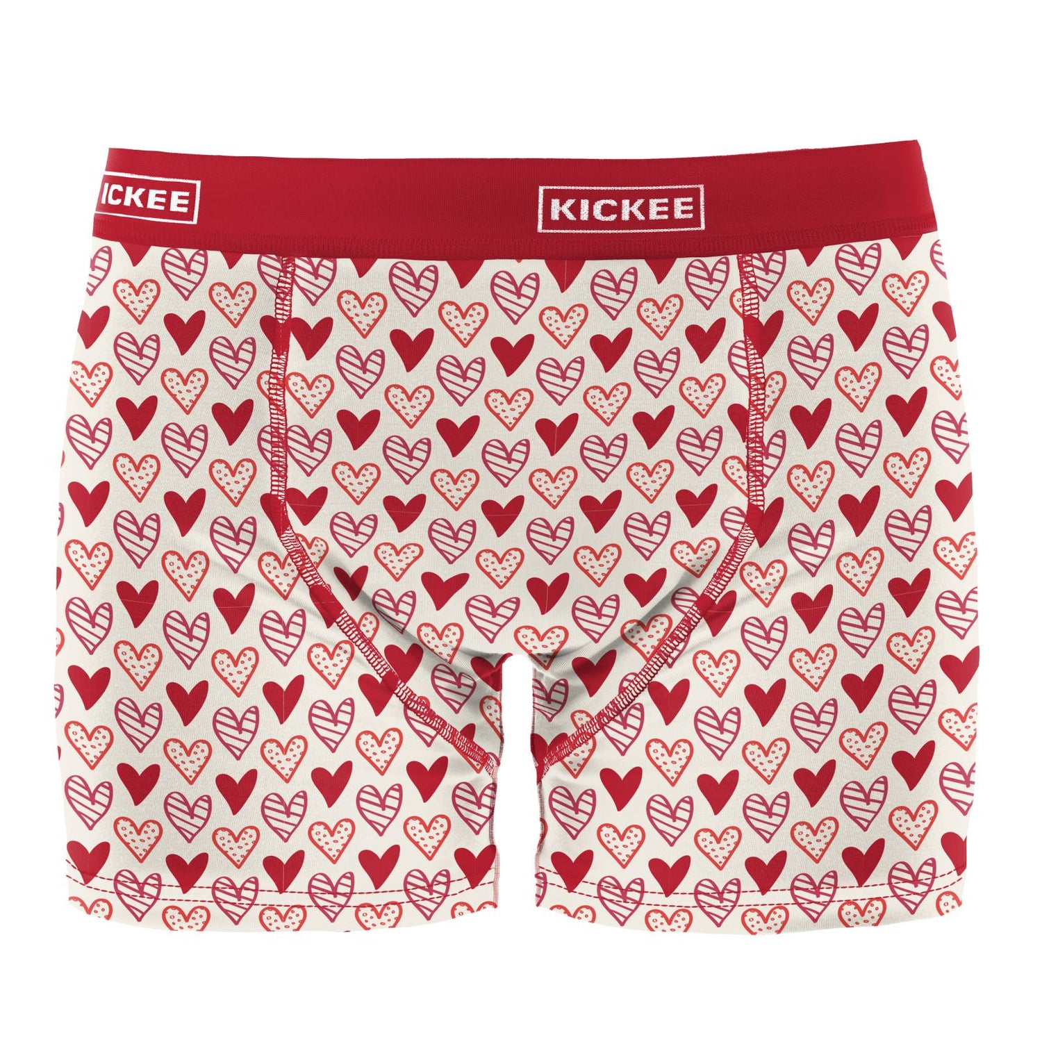 Men's Print Boxer Brief in Natural Heart Doodles (359171)