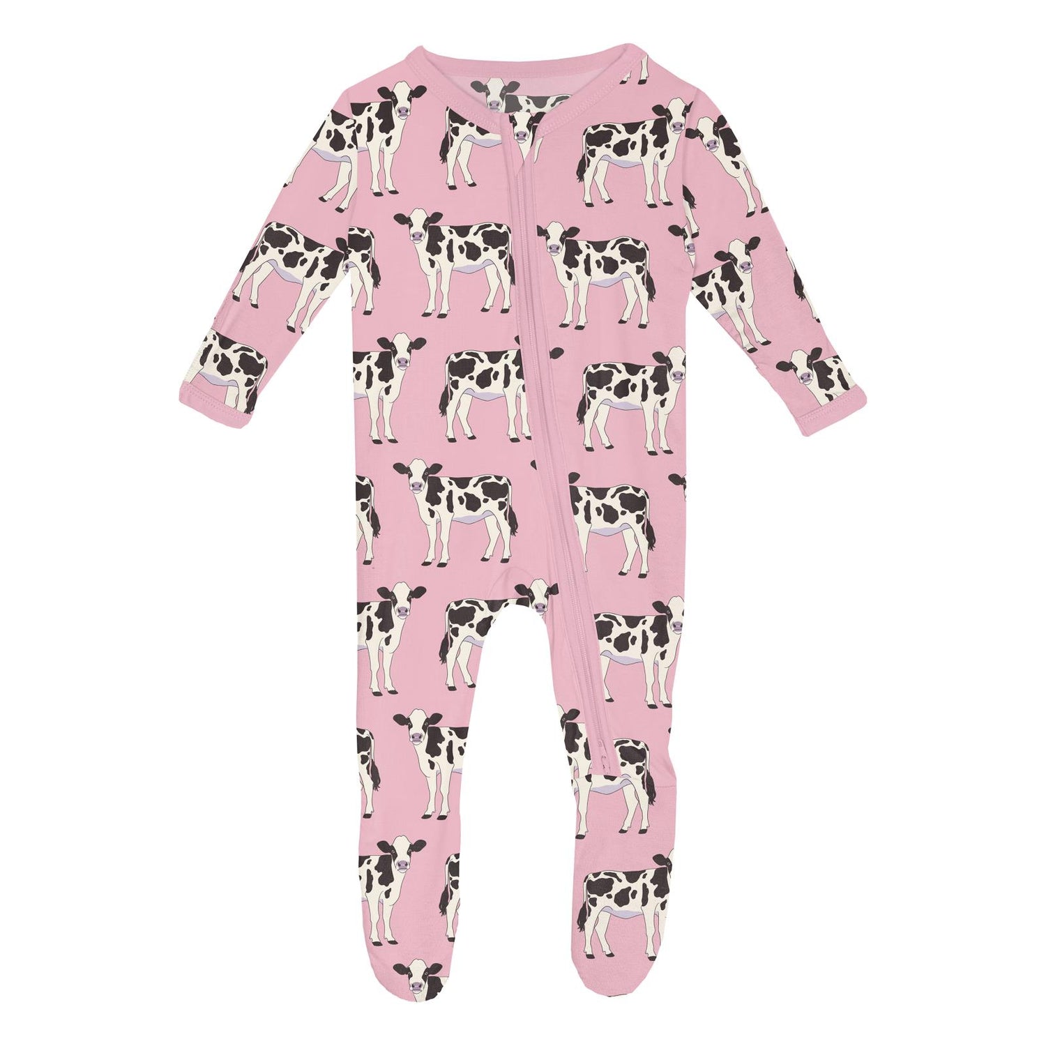 Print Footie with 2 Way Zipper in Cake Pop Cows (311919)