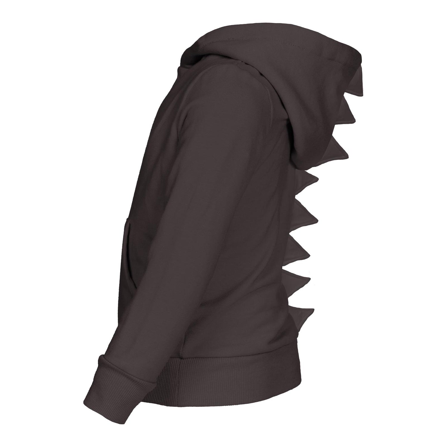 Fleece Kangaroo Pocket Pullover with Dino Spikes in Midnight