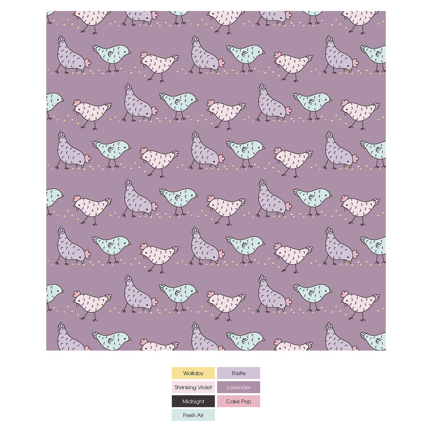 Print Footie with 2 Way Zipper in Lavender Chickens (315644)