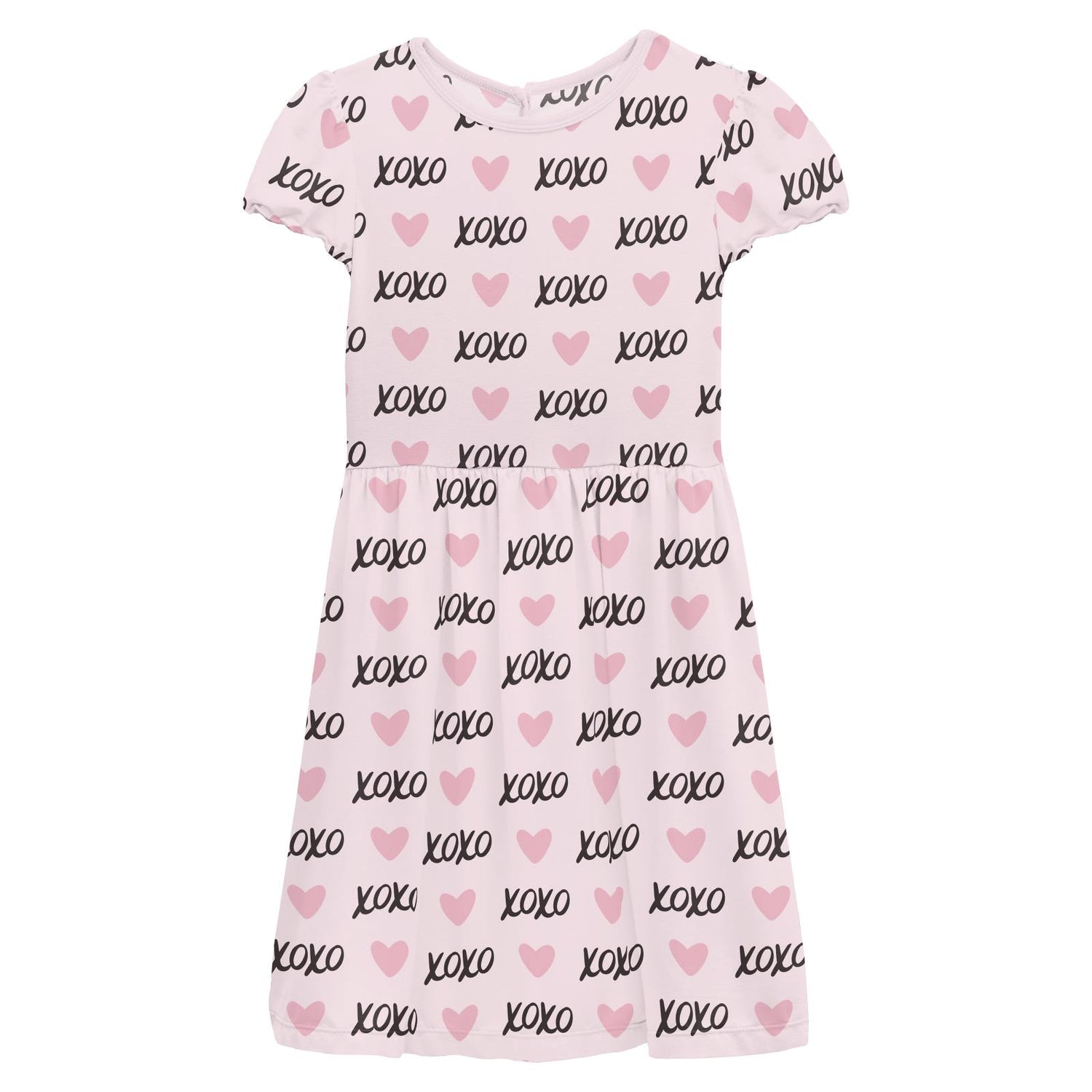 Print Flutter Sleeve Twirl Dress with Pockets in Shrinking Violet XOXO (314449)