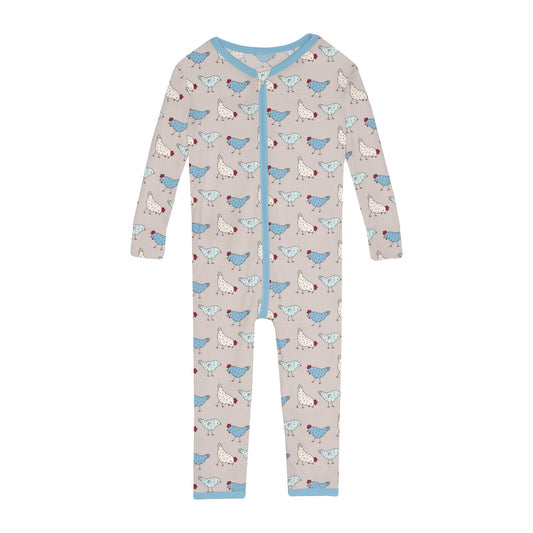 Print Convertible Sleeper with Zipper in Latte Chickens (314663)