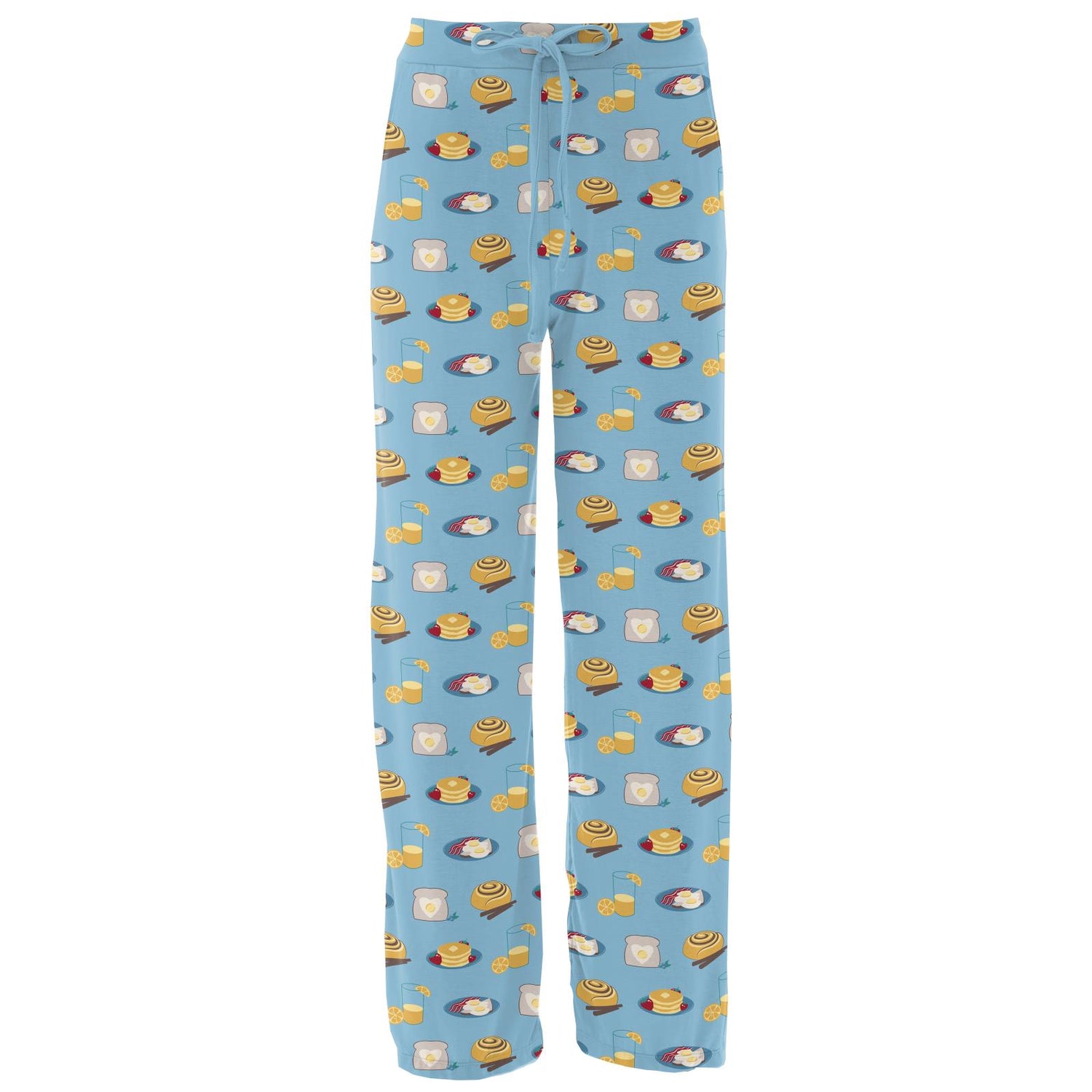 Women's Print Lounge Pants in Seaside Blue Breakfast in Bed