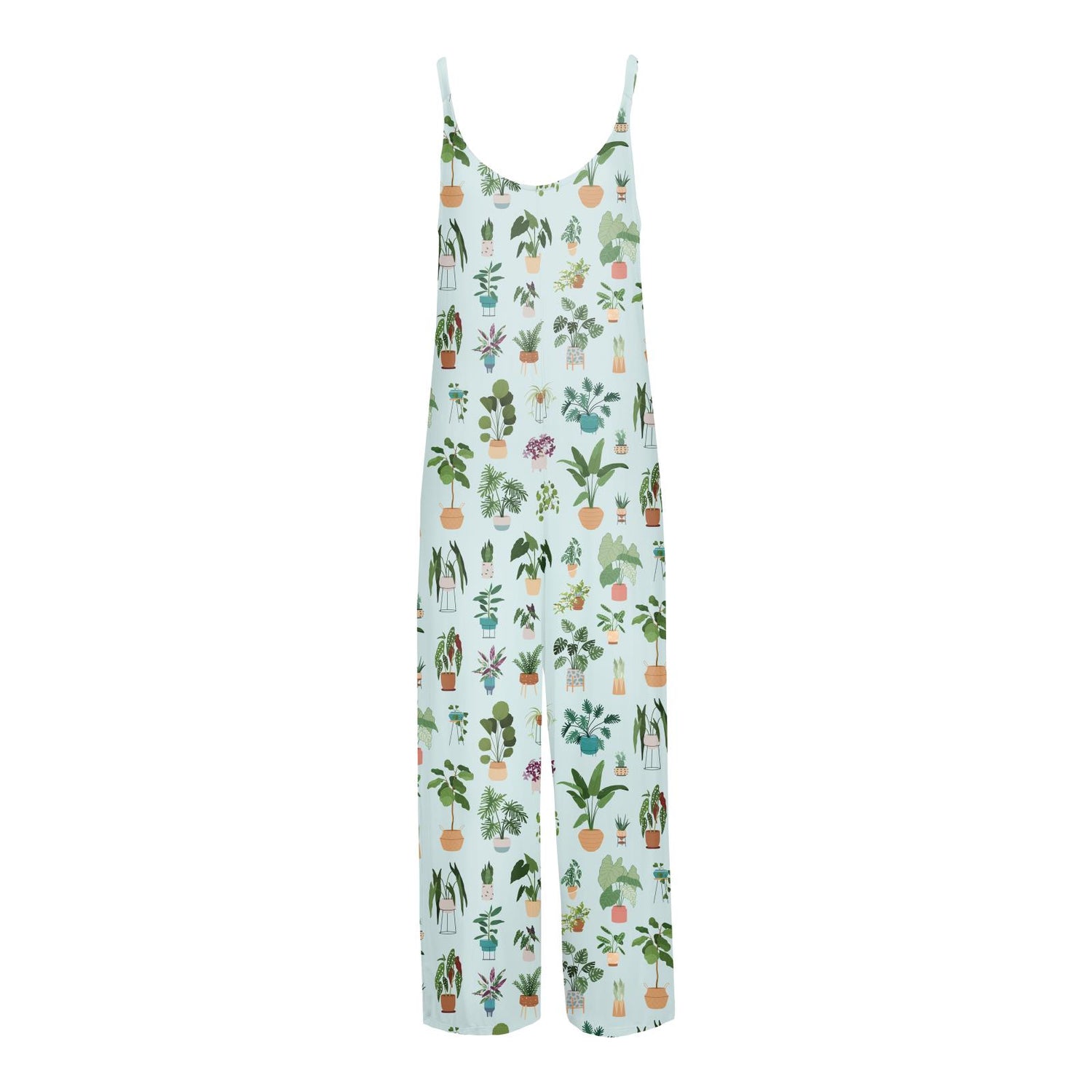 Women's Print Lounge Romper in Fresh Air House Plants (315011)