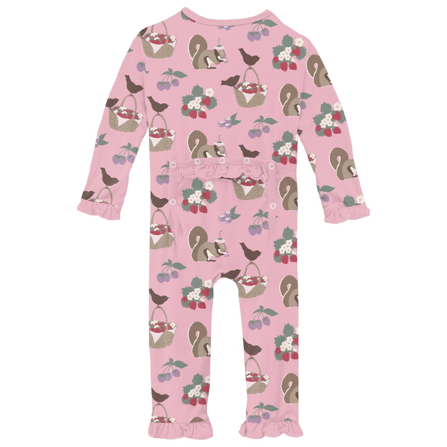 Print Layette Ruffle Coverall with Snaps in Cake Pop Berry Picking (318782)