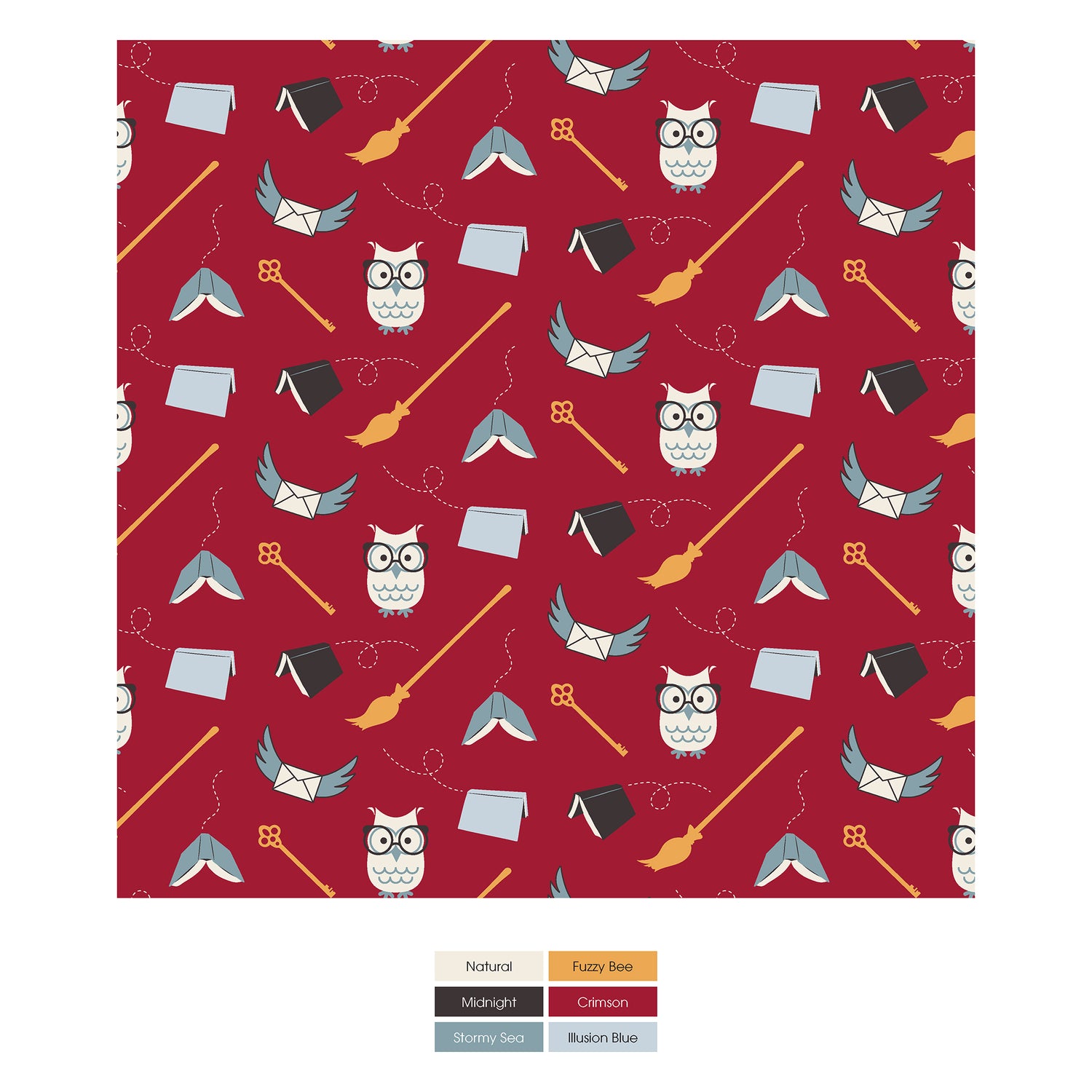 Print Fleece Hooded Blanket in Crimson Magical World