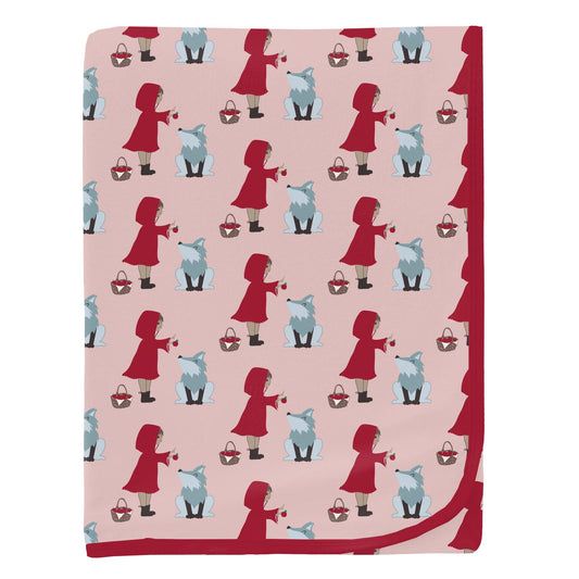 Print Swaddling Blanket in Baby Rose Little Red Let's Be Friends