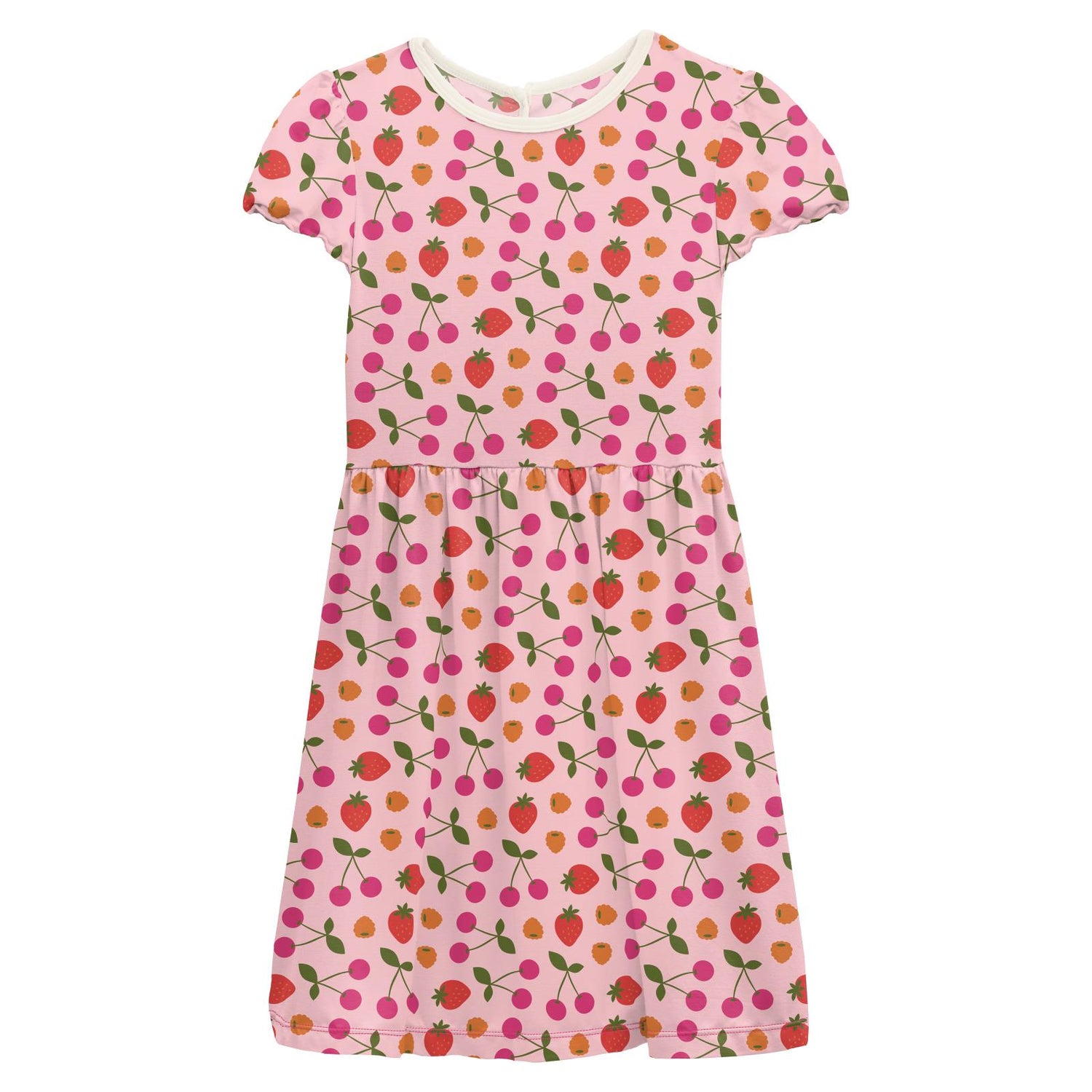 Print Flutter Sleeve Twirl Dress with Pockets in Lotus Berries