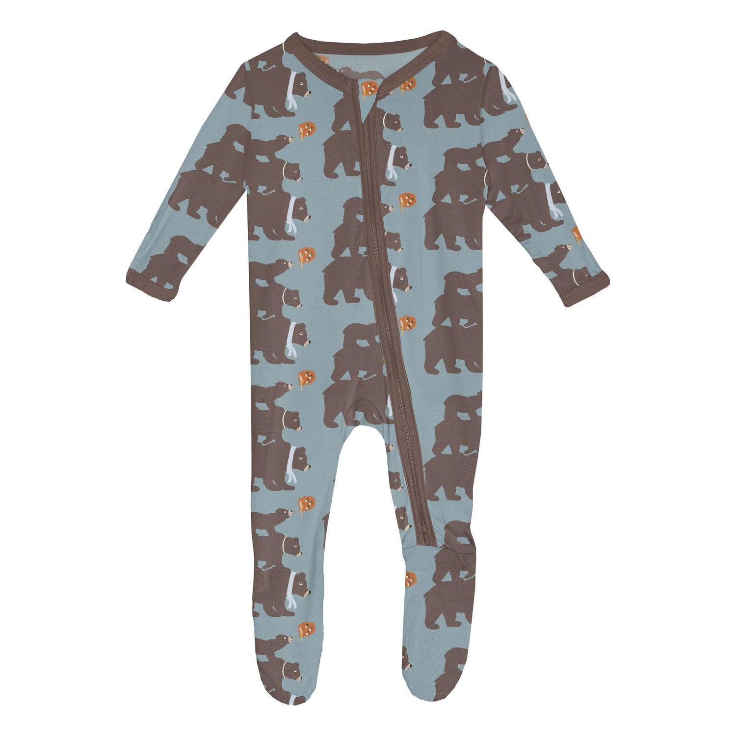 Print Footie with 2 Way Zipper in Stormy Sea Three Naughty Bears