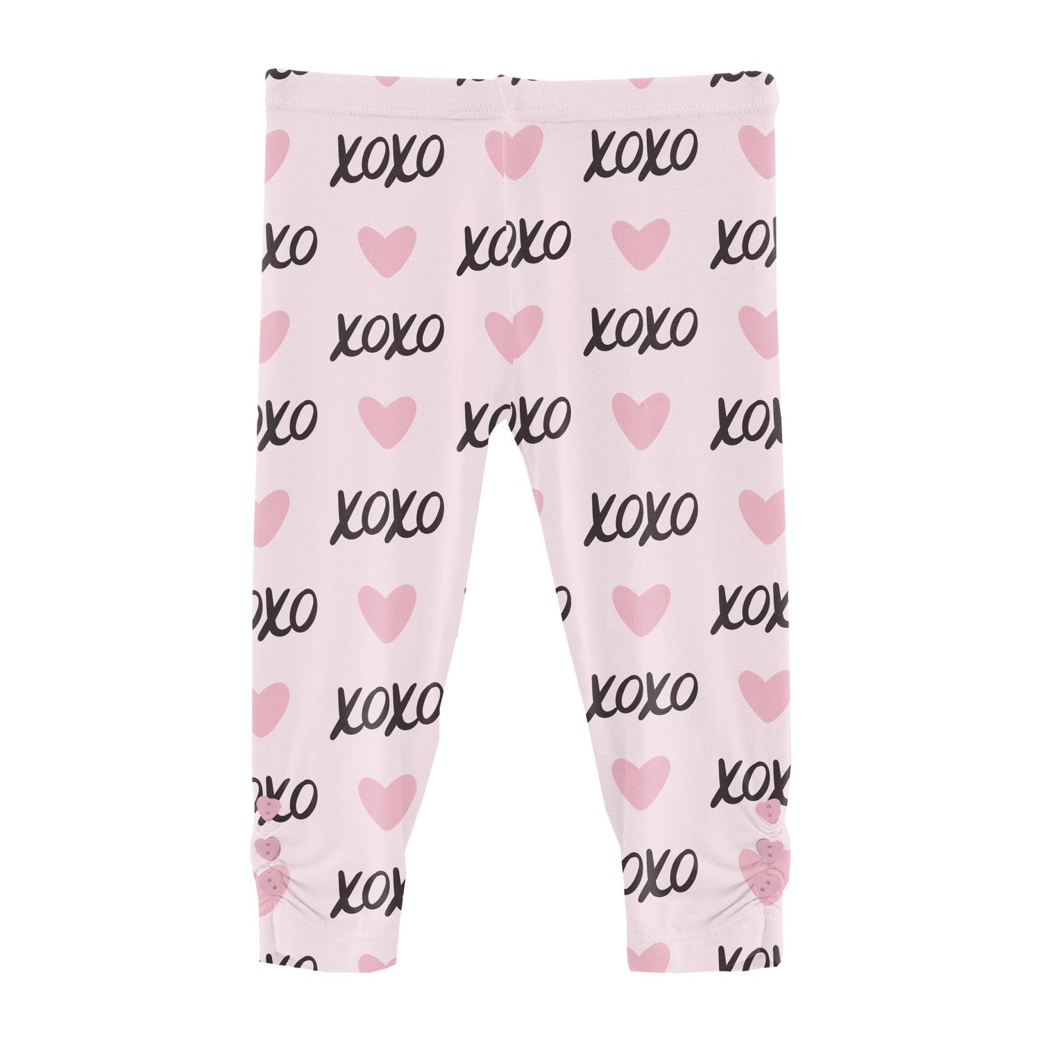 Print Leggings with Heart Buttons in Shrinking Violet XOXO (312439)