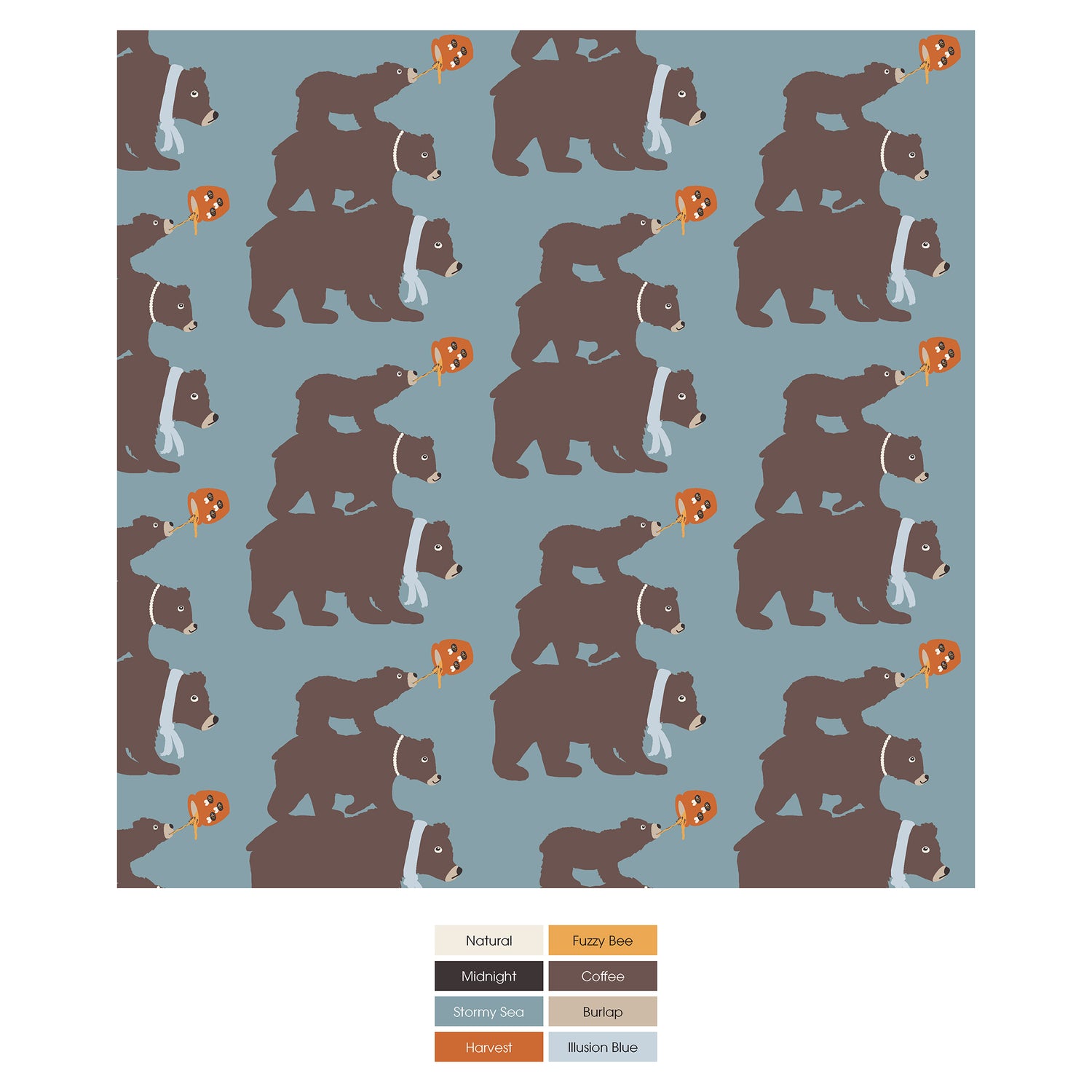 Print Bandana Bib in Stormy Sea Three Naughty Bears