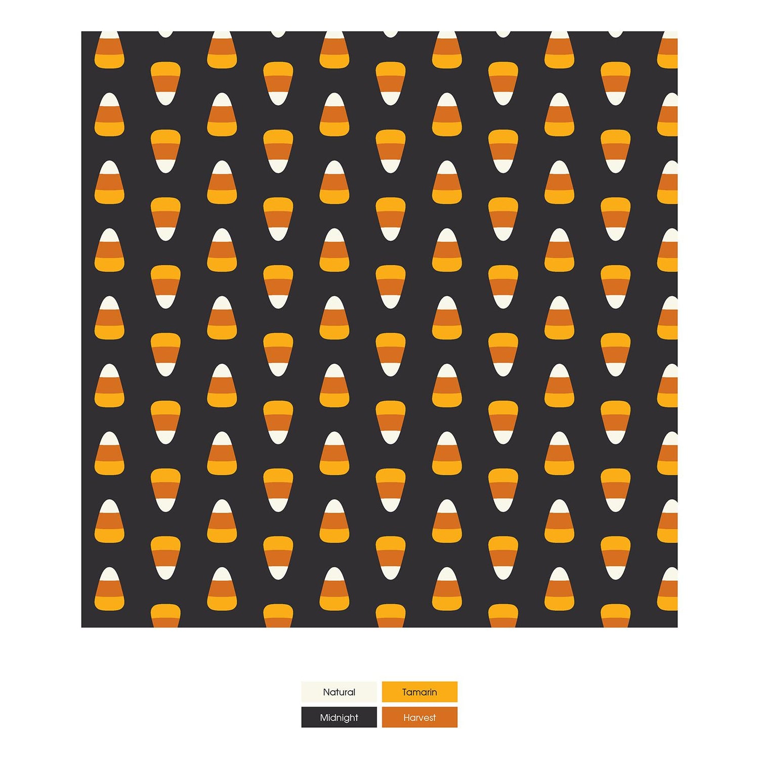 Print Coverall with Snaps in Midnight Candy Corn