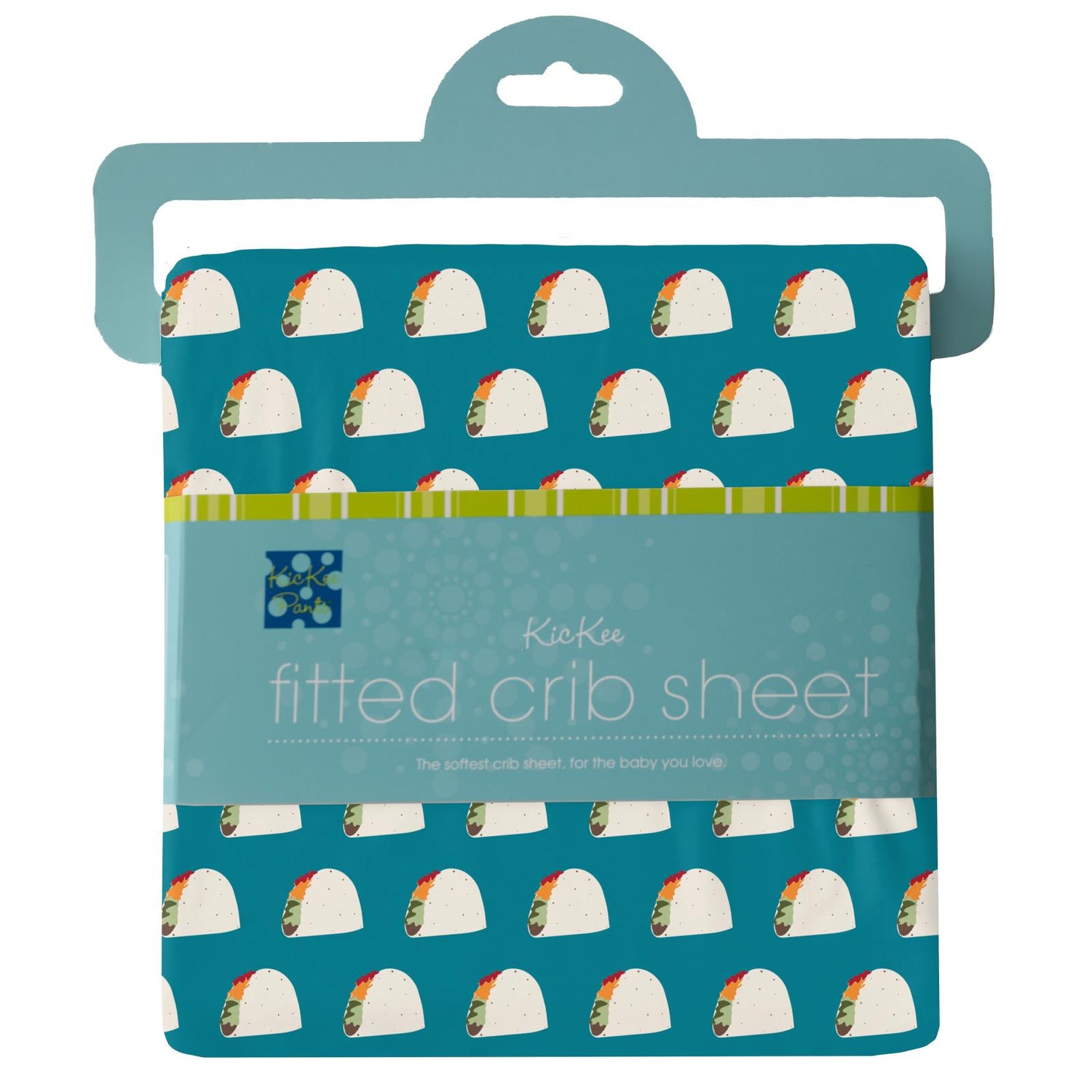 Print Grow with me Crib to Twin Fitted Sheet in Seagrass Tacos