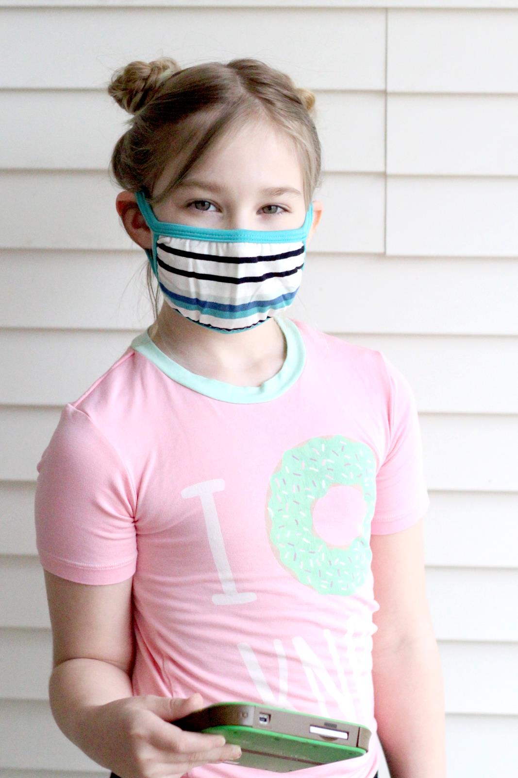 Print Child Mask in Neptune Stripe