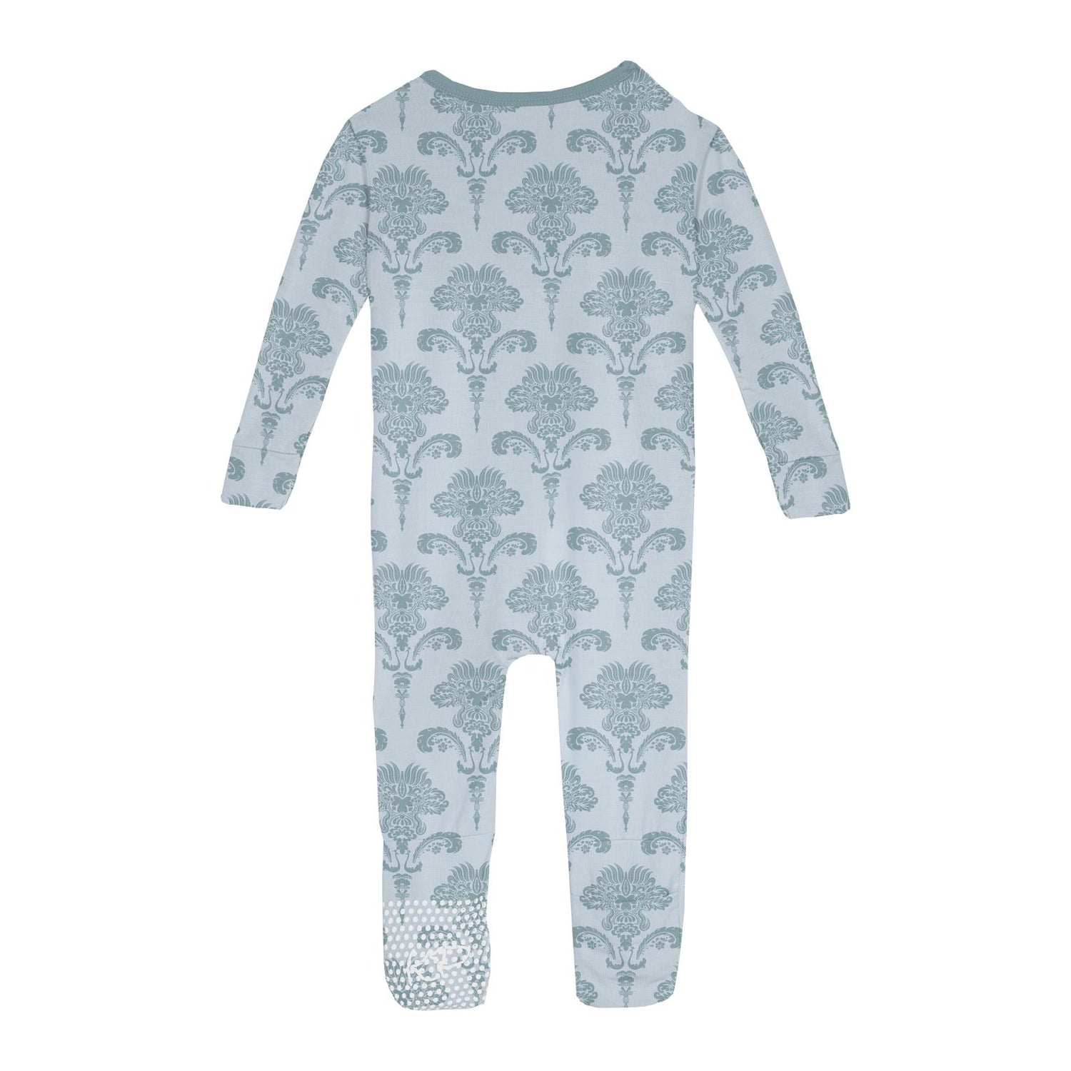 Print Convertible Sleeper with Zipper in Illusion Blue Damask