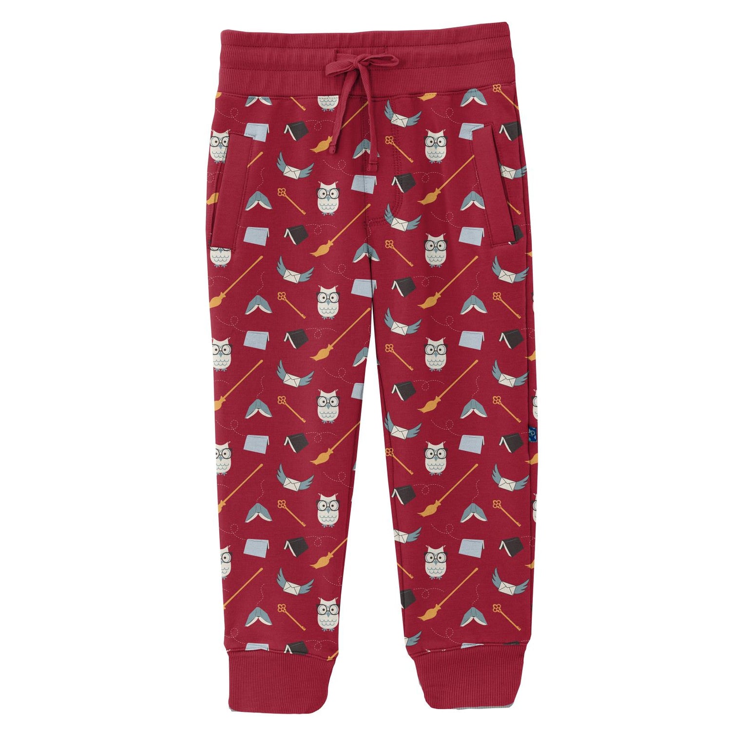 Print Fleece Joggers in Crimson Magical World