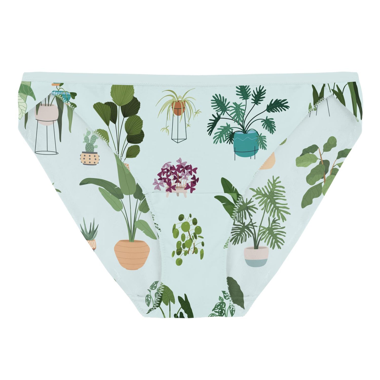 Women's Print Bikini Brief in Fresh Air House Plants