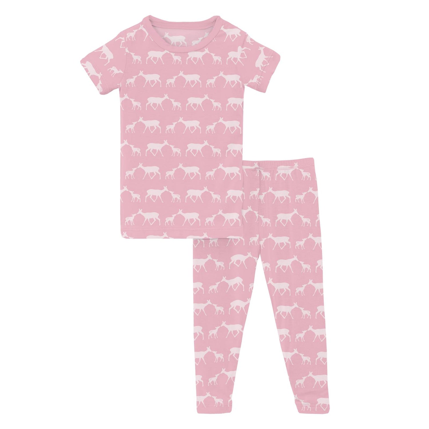 Print Short Sleeve Pajama Set in Cake Pop Doe & Fawn (359934)