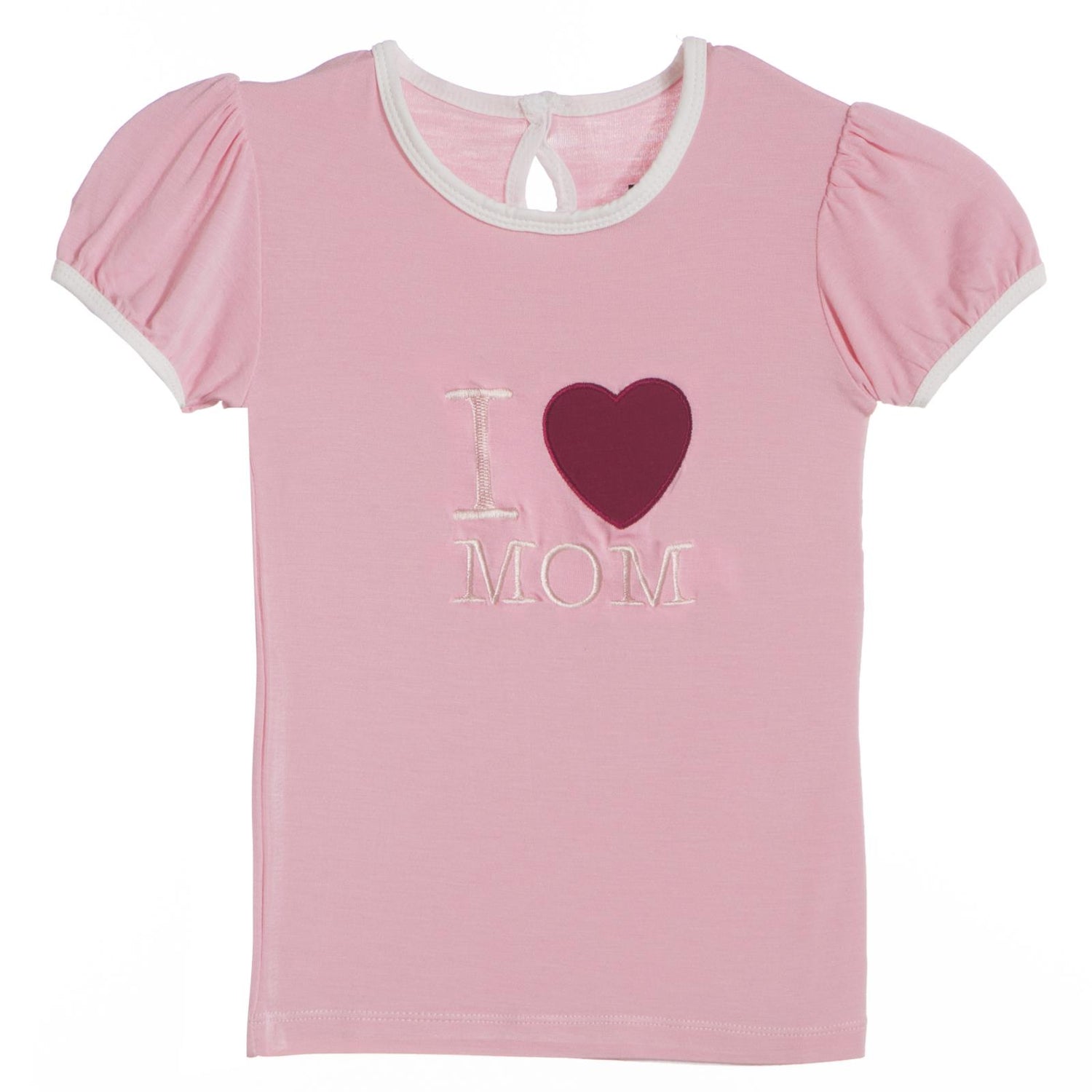 Holiday Short Sleeve Applique Puff Tee in Lotus I Love Mom (353800)