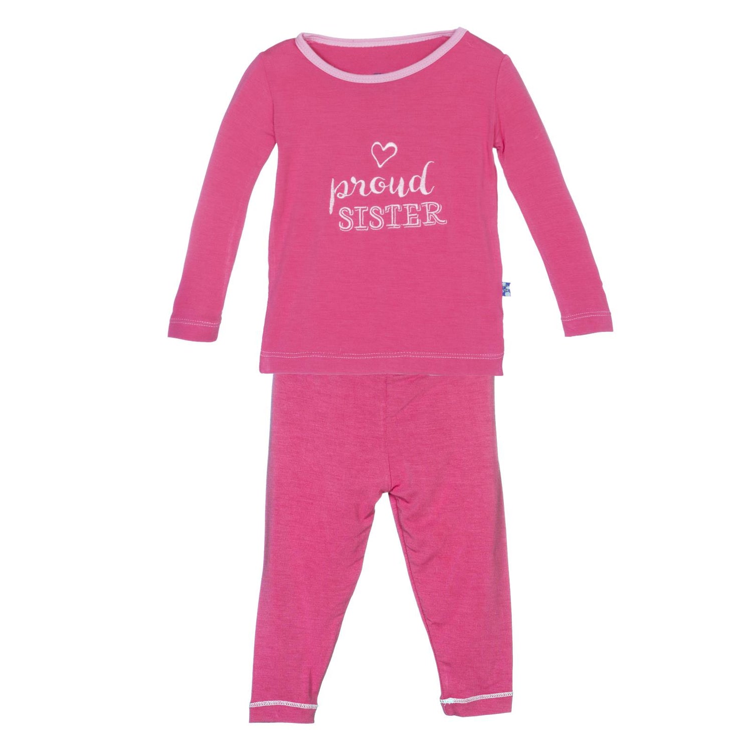 Holiday Long Sleeve Applique Pajama Set in Winter Rose Proud Sister (353815)