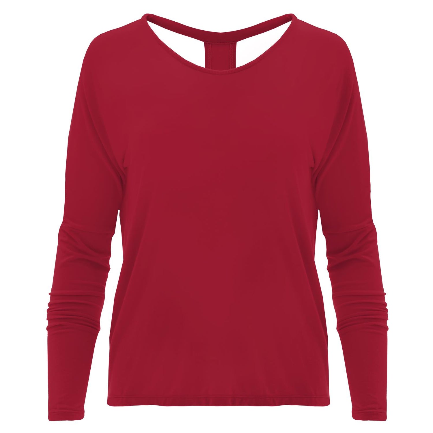 Women's Solid Open Back Top in Crimson