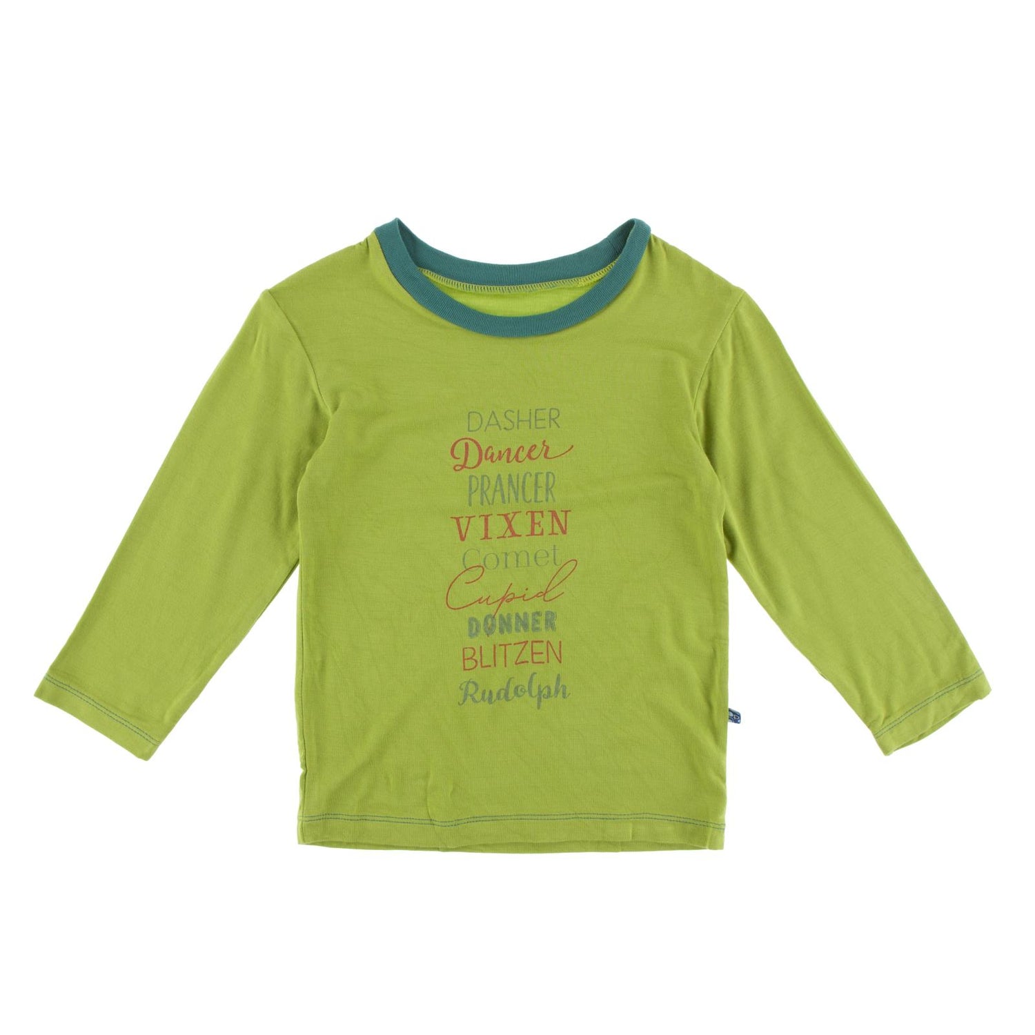 Long Sleeve Graphic Tee in Meadow Reindeer Names