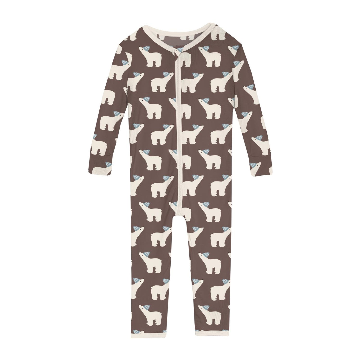 Print Convertible Sleeper with Zipper in Coffee Polar Bears