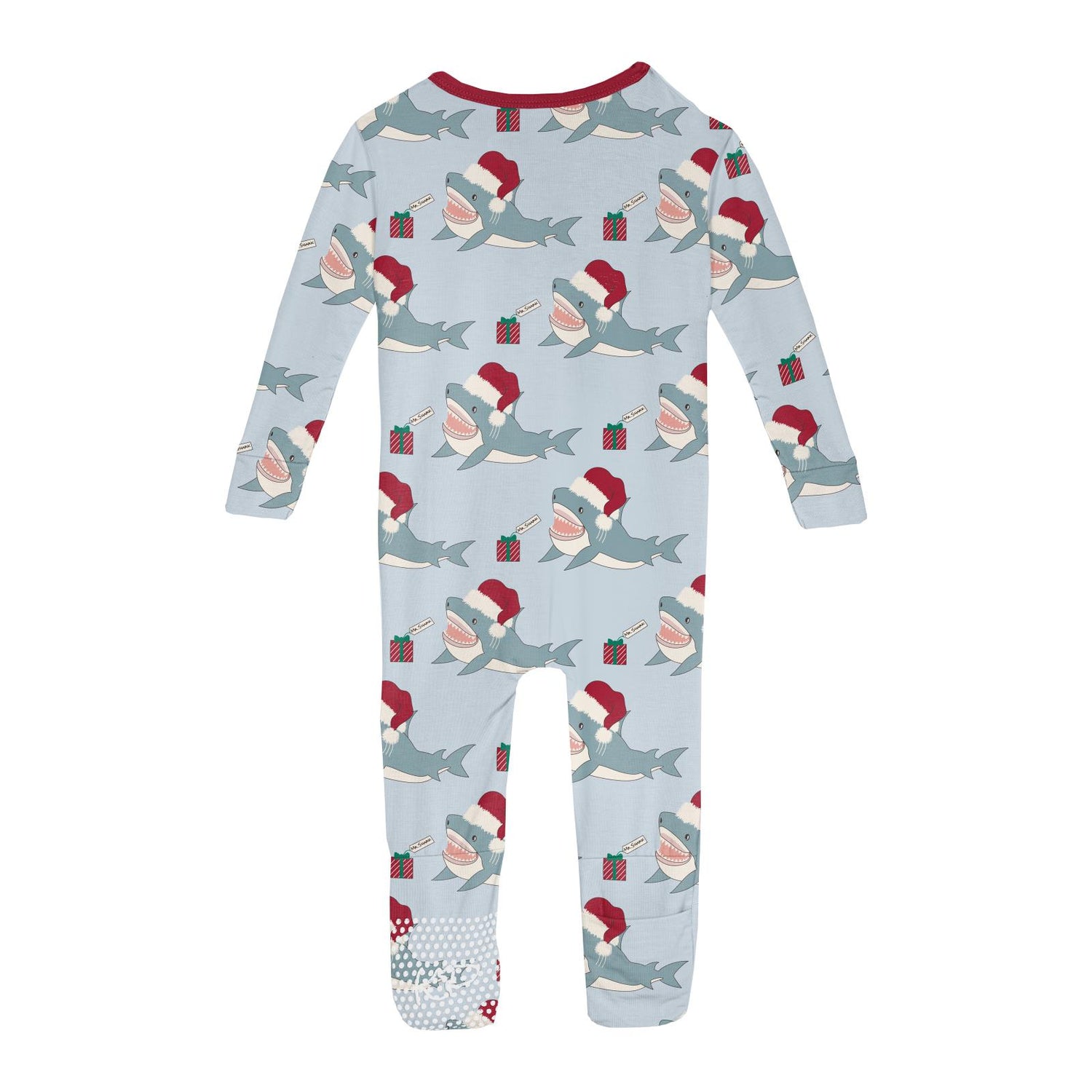 Print Convertible Sleeper with Zipper in Illusion Blue Holiday Sharks