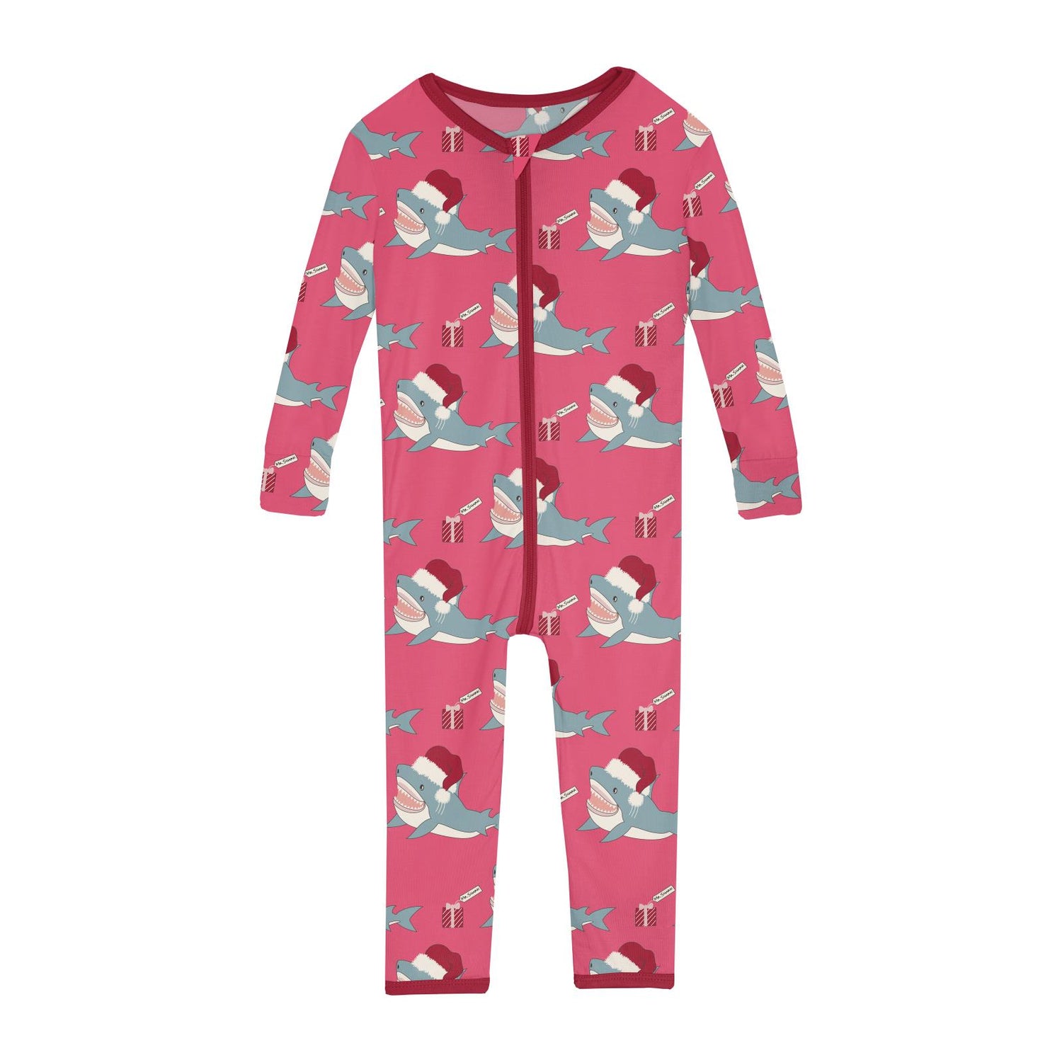 Print Convertible Sleeper with Zipper in Winter Rose Holiday Sharks