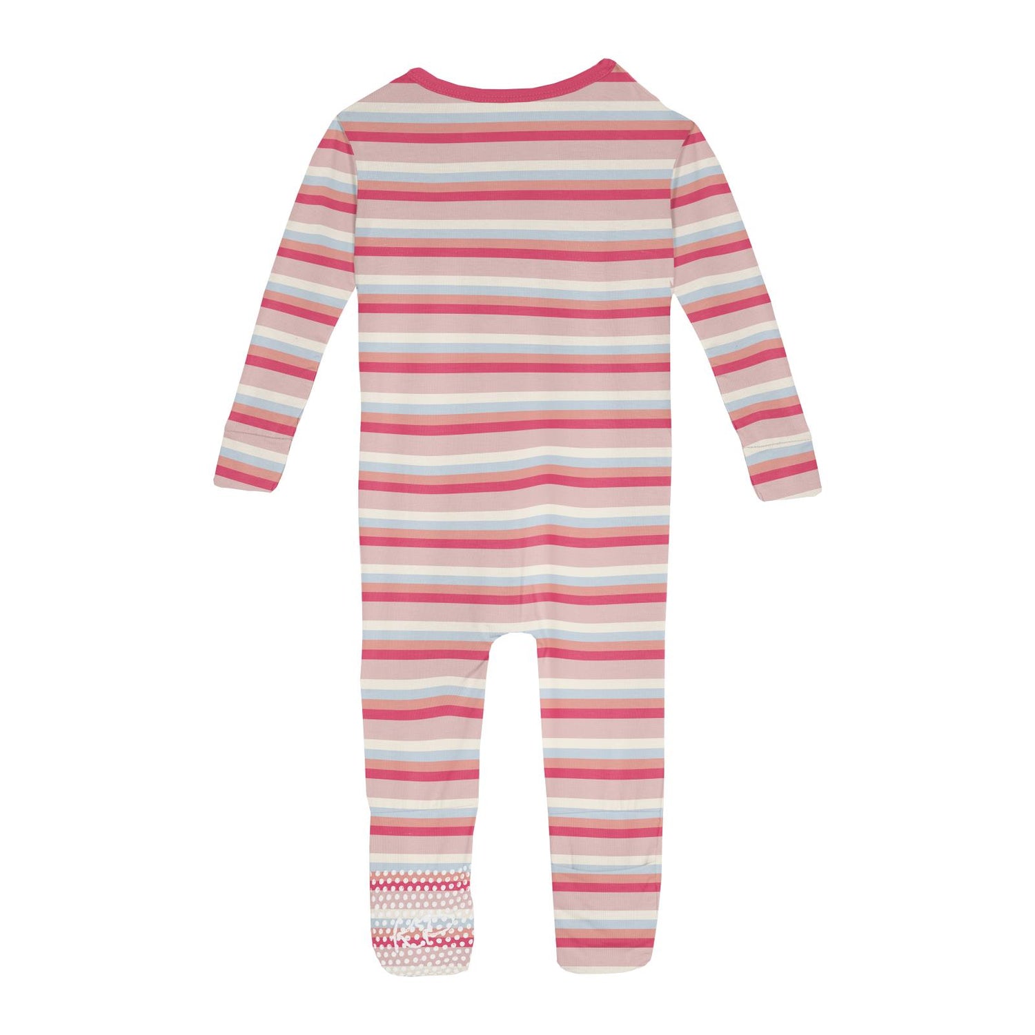 Print Convertible Sleeper with Zipper in Baby Rose Stripe