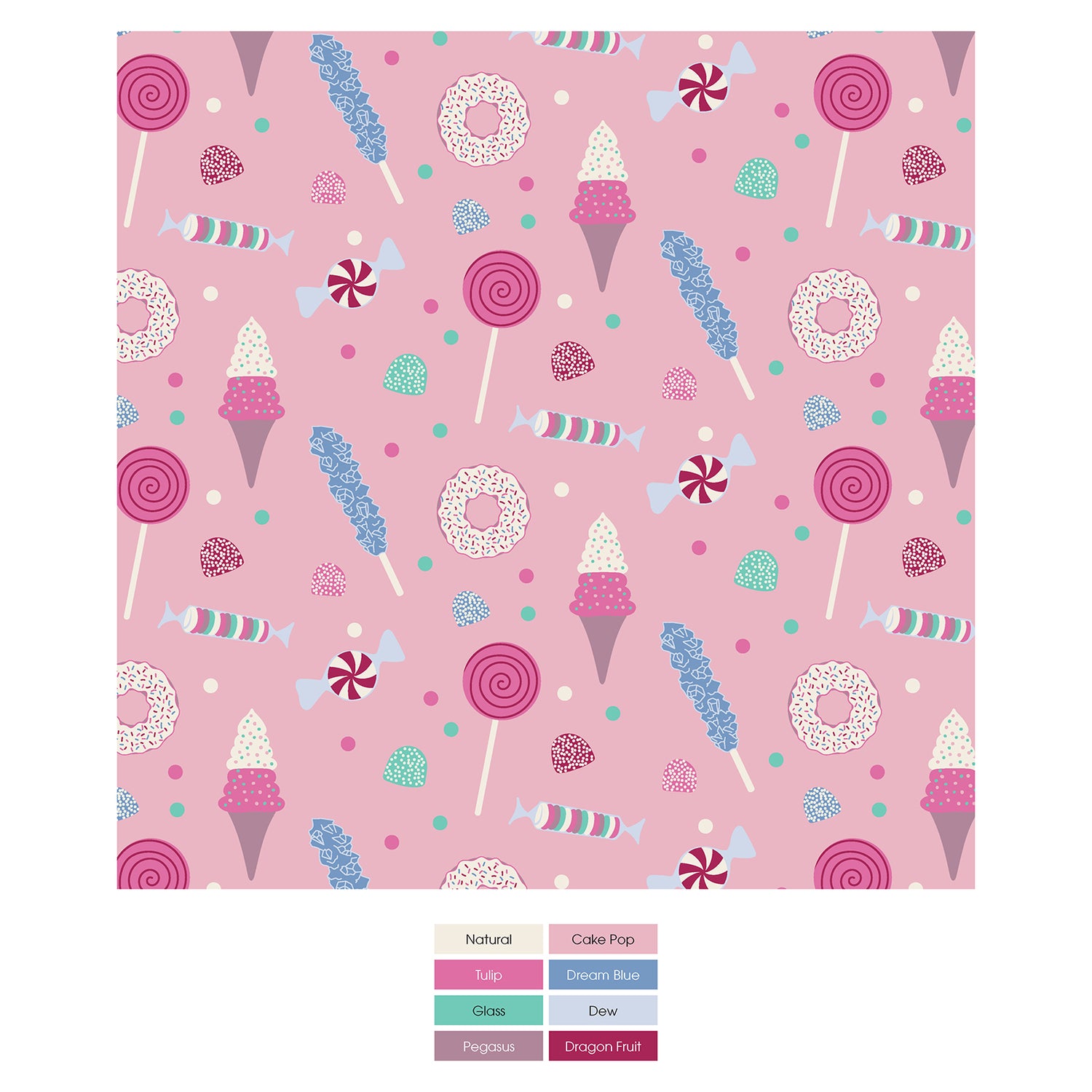 Print Fluffle Stroller Blanket with Embroidery in Cake Pop Candy Dreams