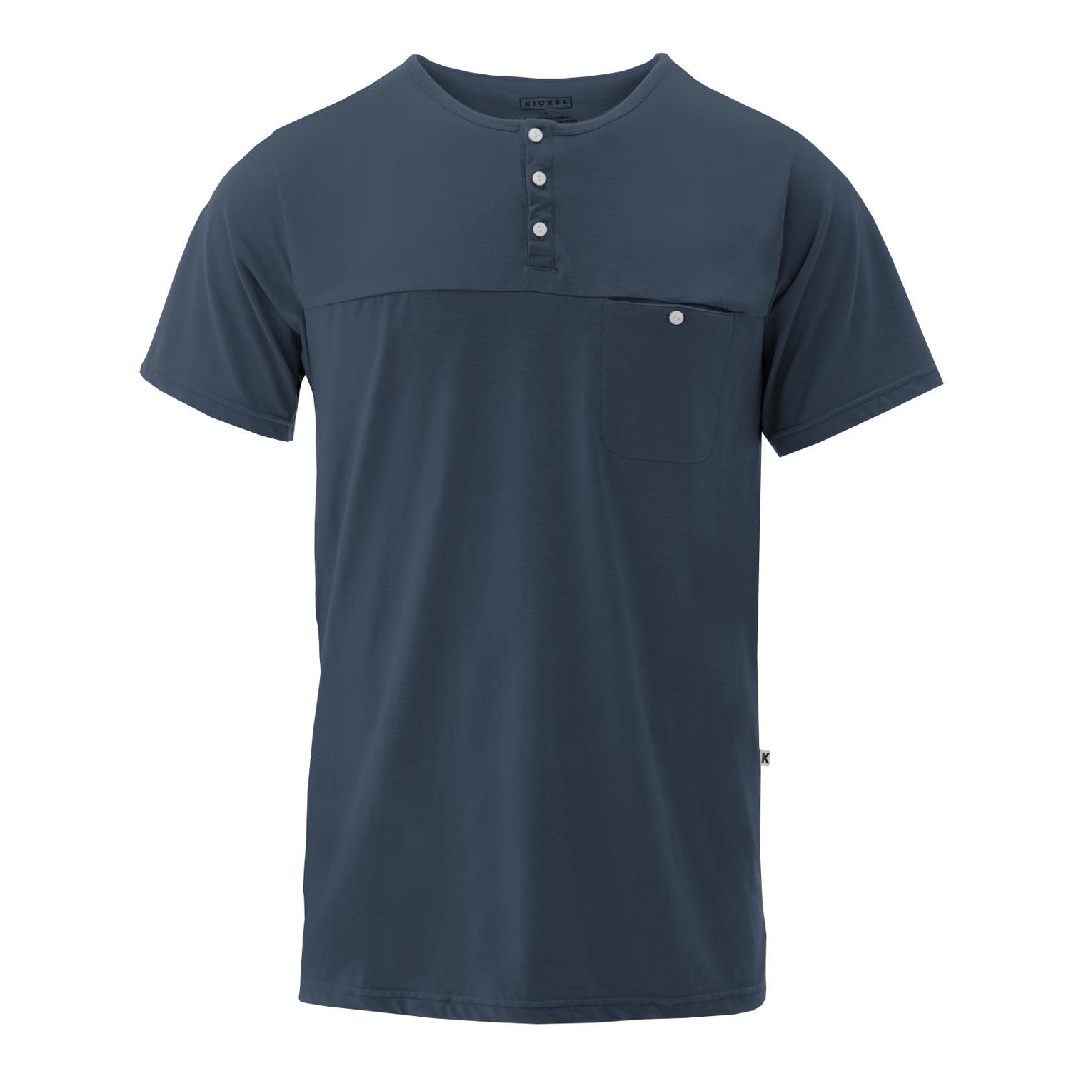 Men's Solid Short Sleeve Luxe Henley in Twilight