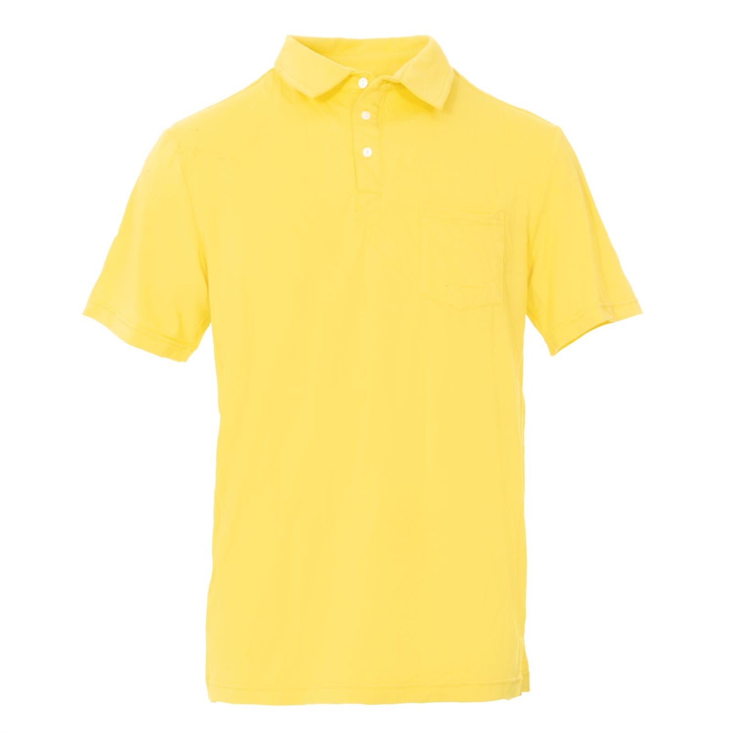 Men's Short Sleeve Luxe Jersey Polo with Pocket in Lime Blossom