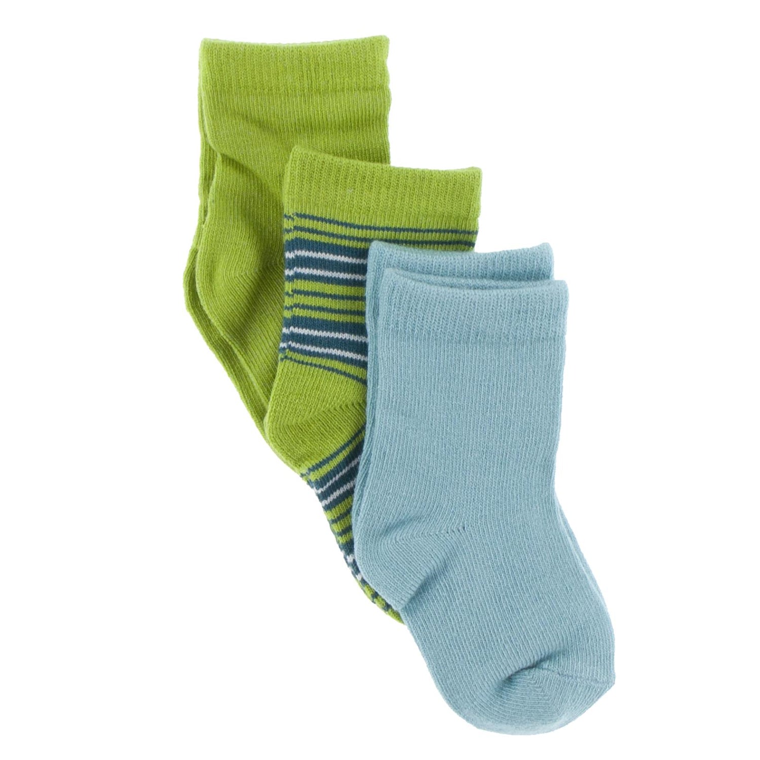 Socks (Set of 3) in Glacier, Cancun Glass Stripe & Meadow (339213)